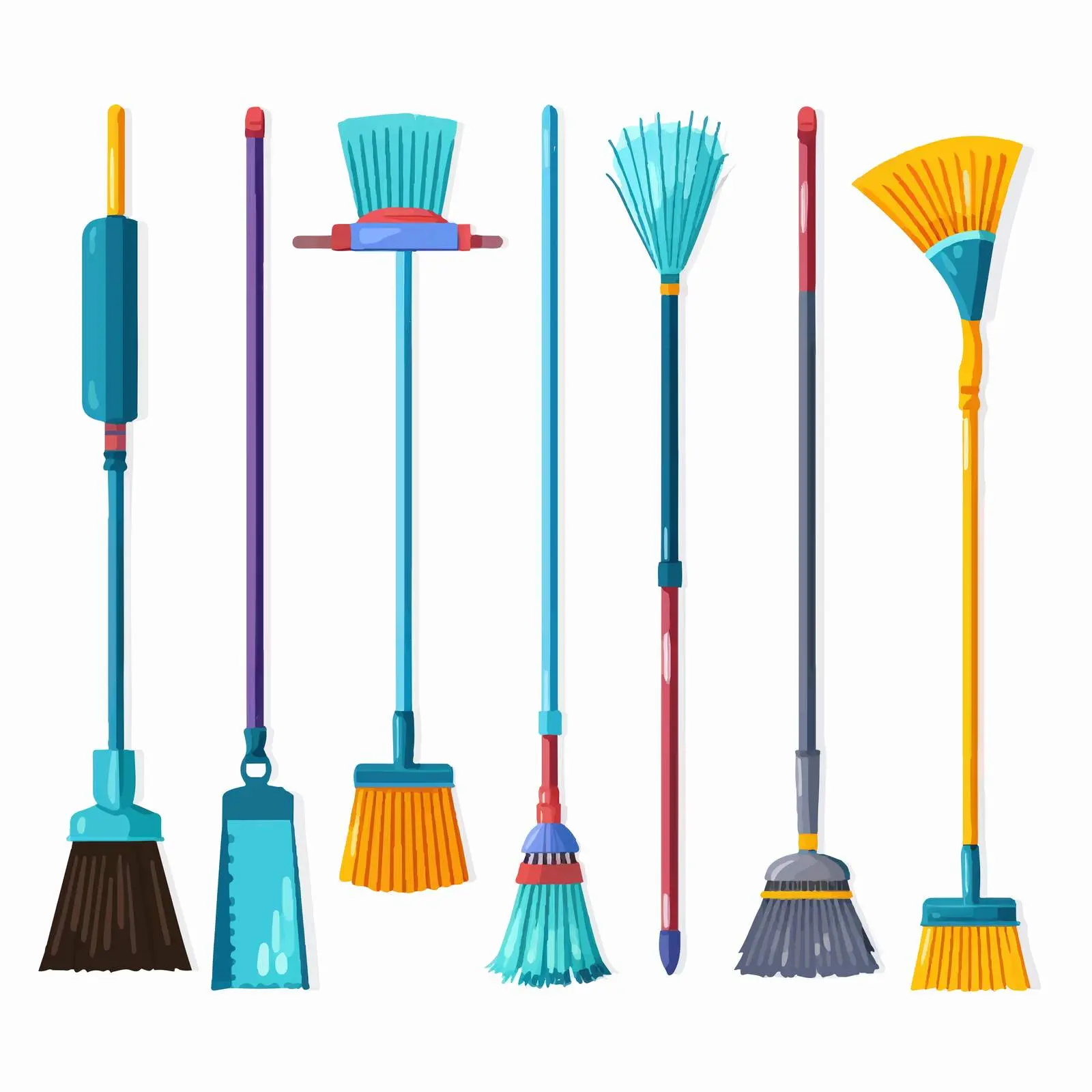 Diverse Cleaning Tools Cartoon Vector Design – free mop image from Dotvec