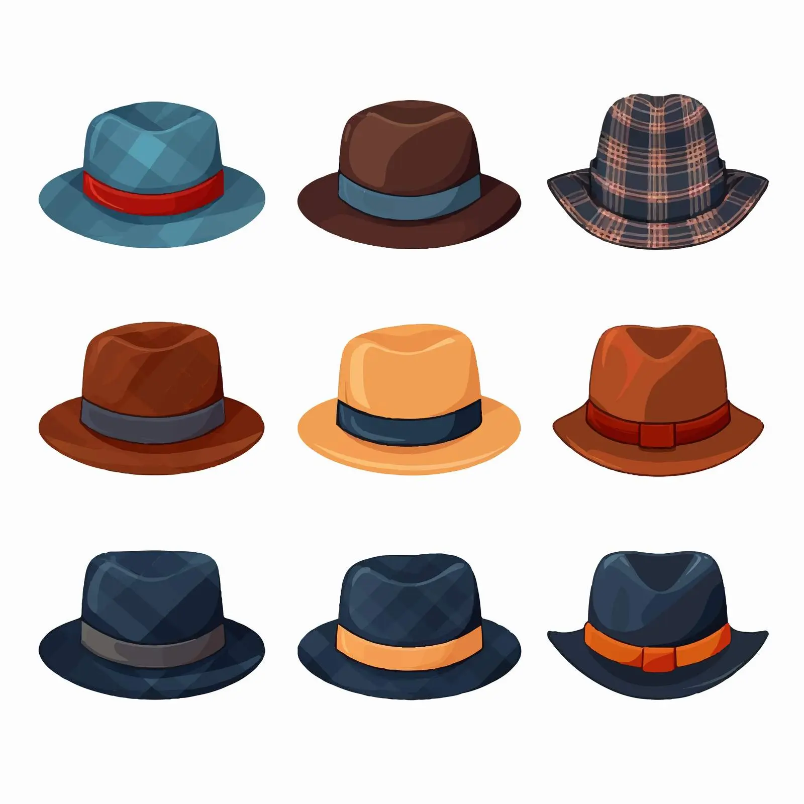 Variety of Cartoon Hipster Hats Vector — free download from Dotvec