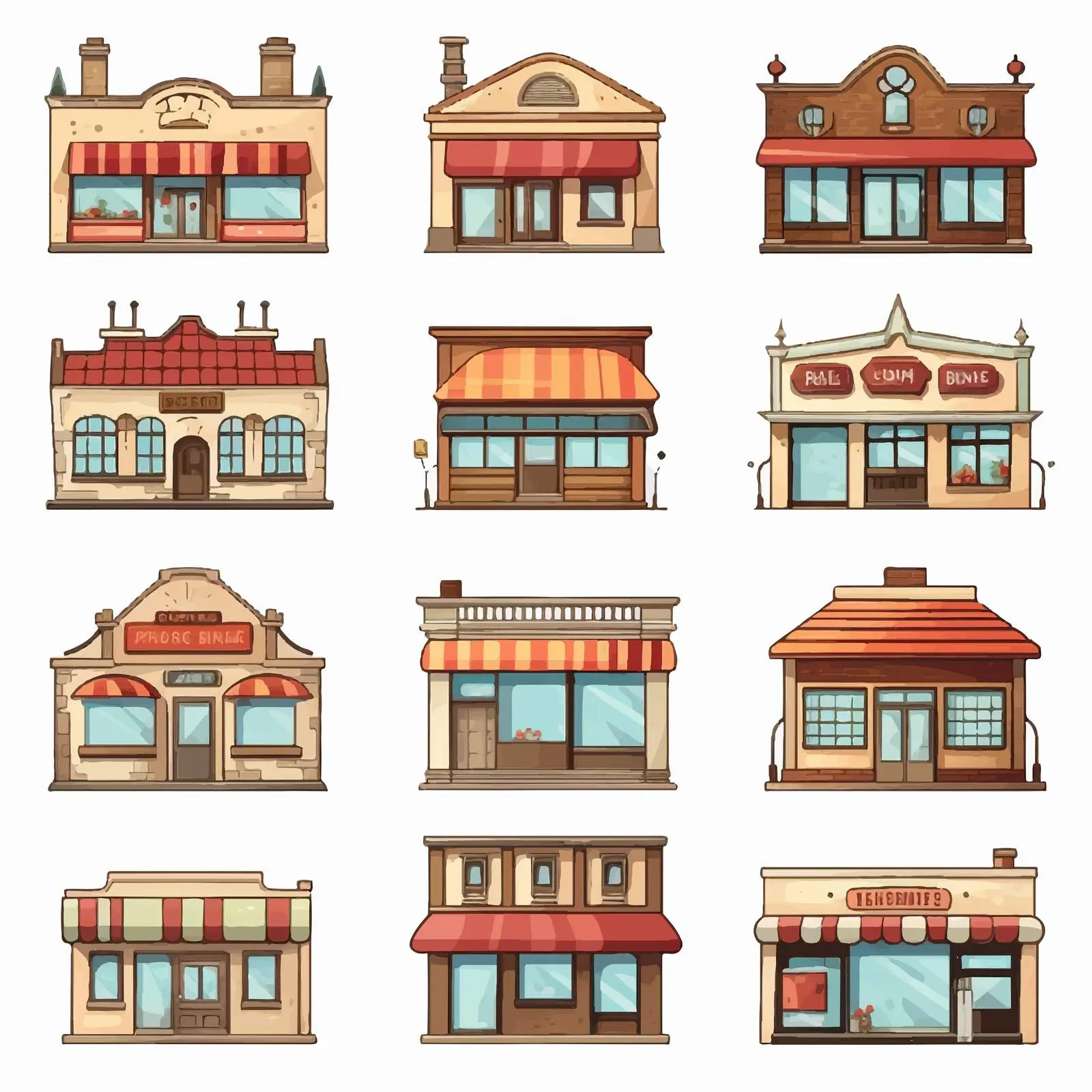 Variety of Cartoon Shop Vectors — free download from Dotvec