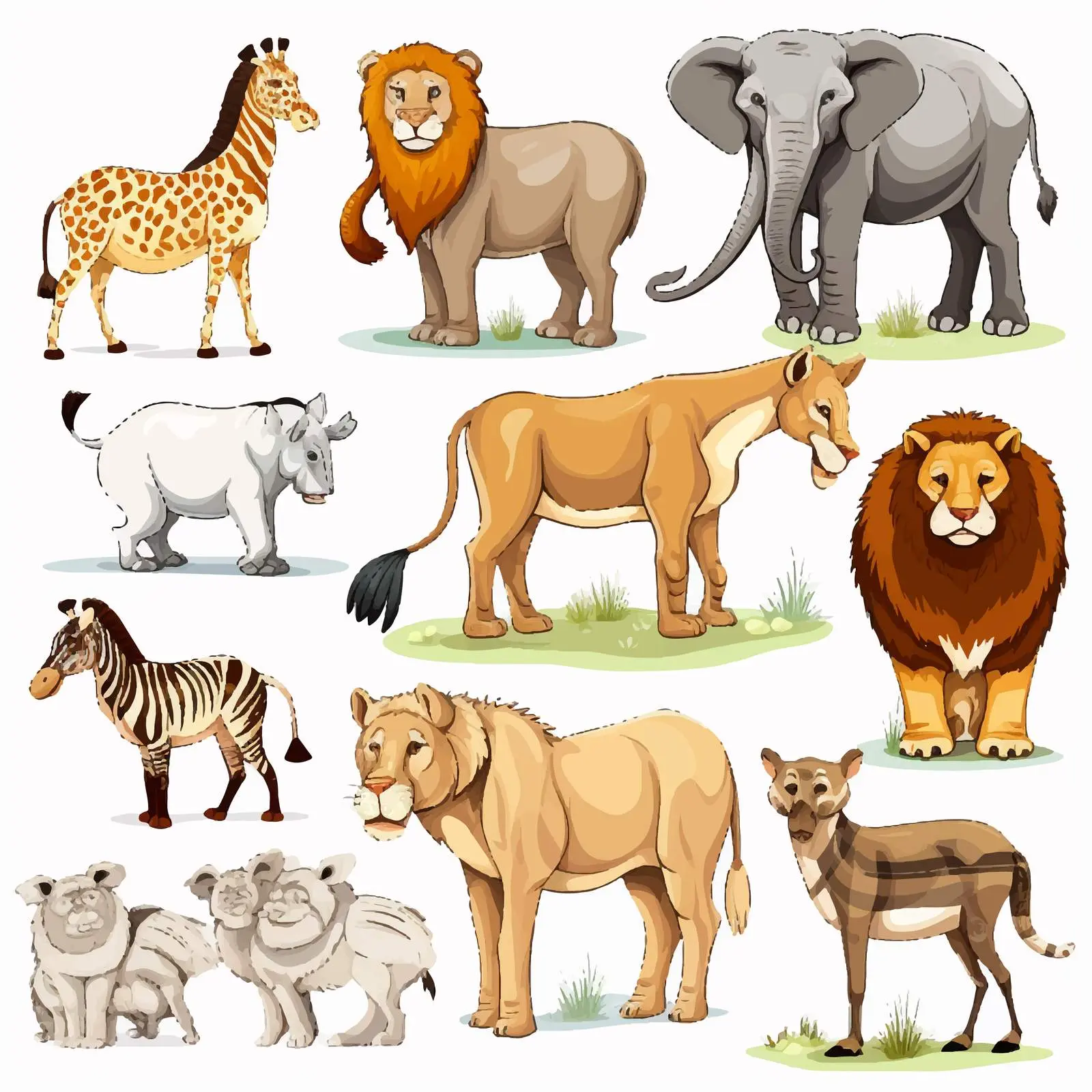 Various Wild Animals Around the World Vector — free download from Dotvec