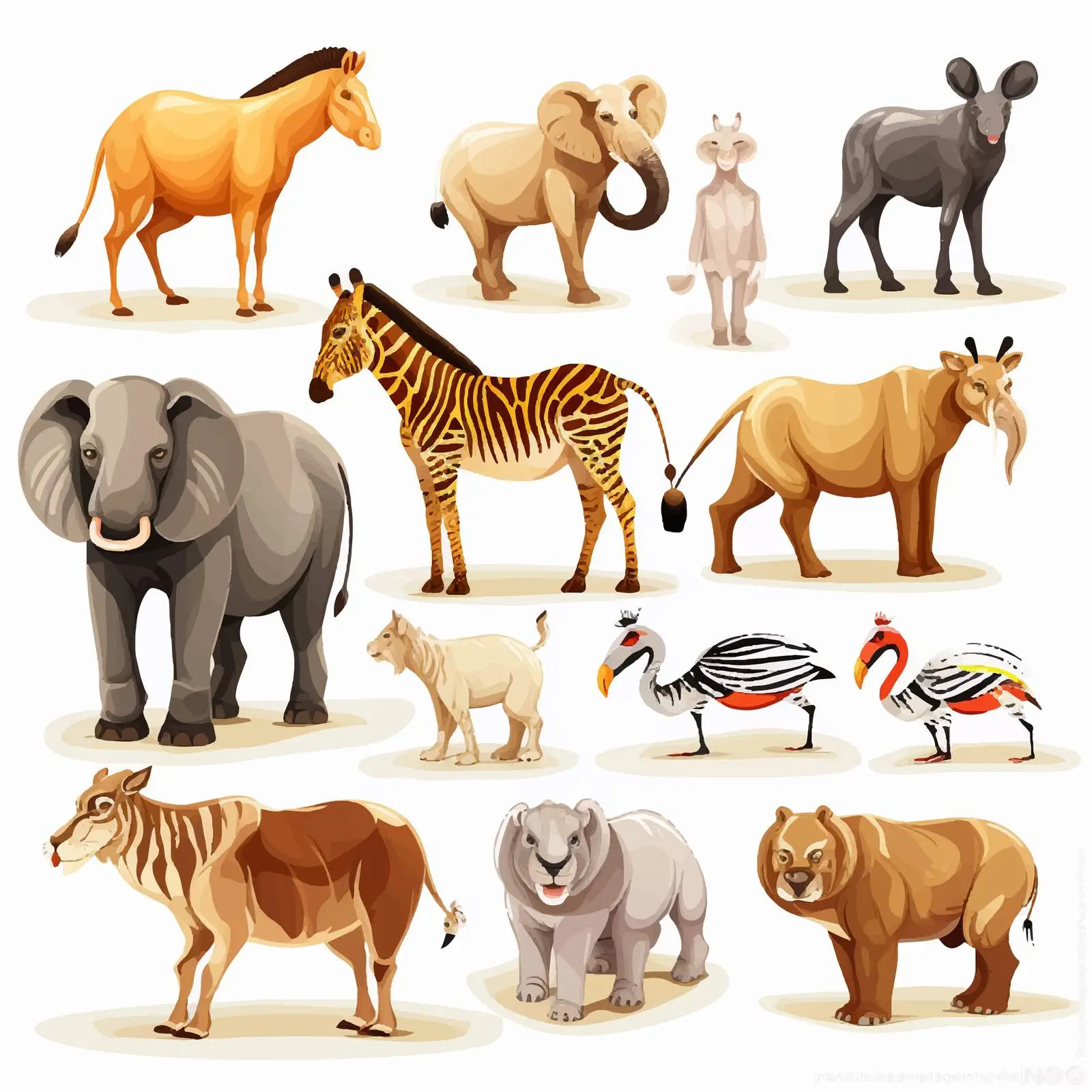 Diverse Wild Animals Vector Around the World — free download from Dotvec