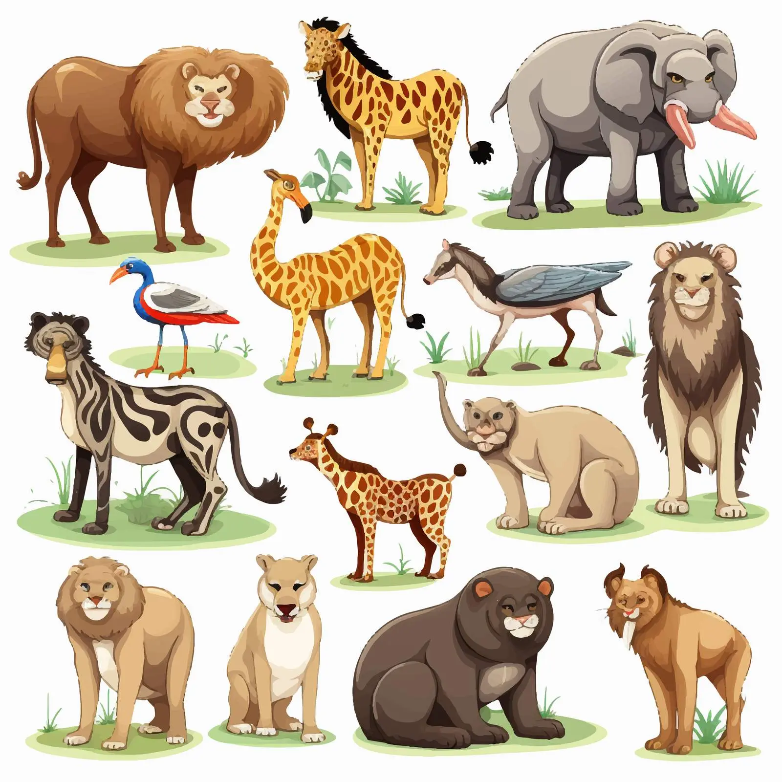 Diverse Wild Animals Vectors from Around the World — free download from Dotvec