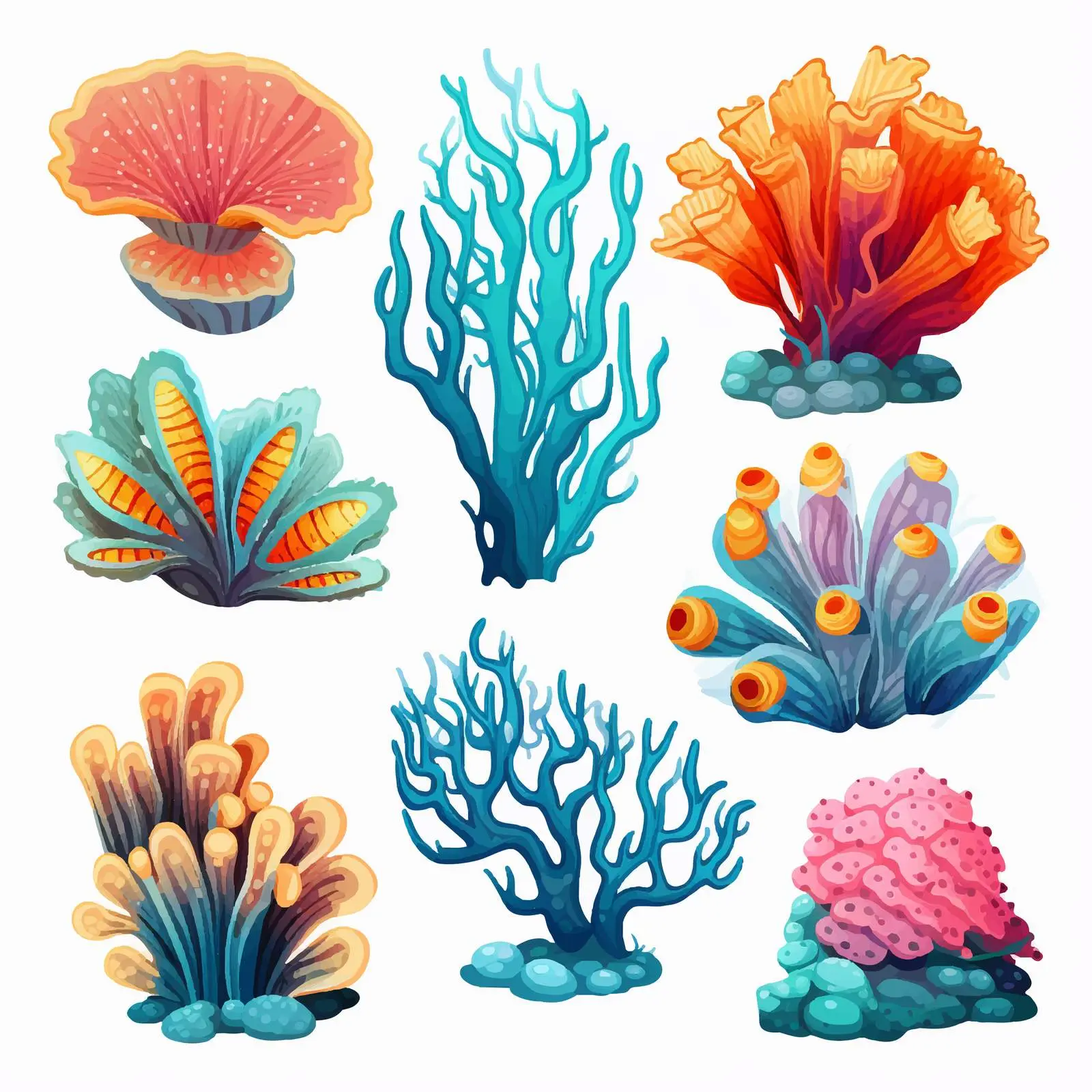 Coral Reef Types Vector Illustration – free marine biodiversity image from Dotvec