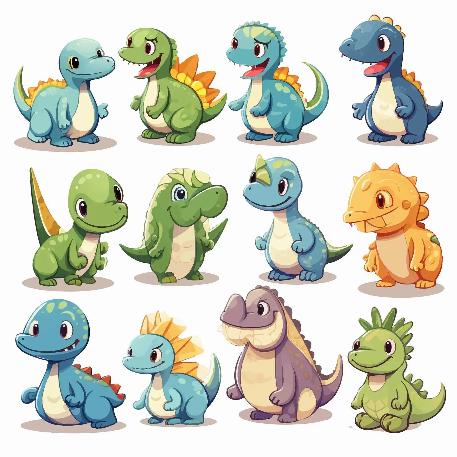 Diverse Dinosaur Sticker Design Illustration — free download from Dotvec