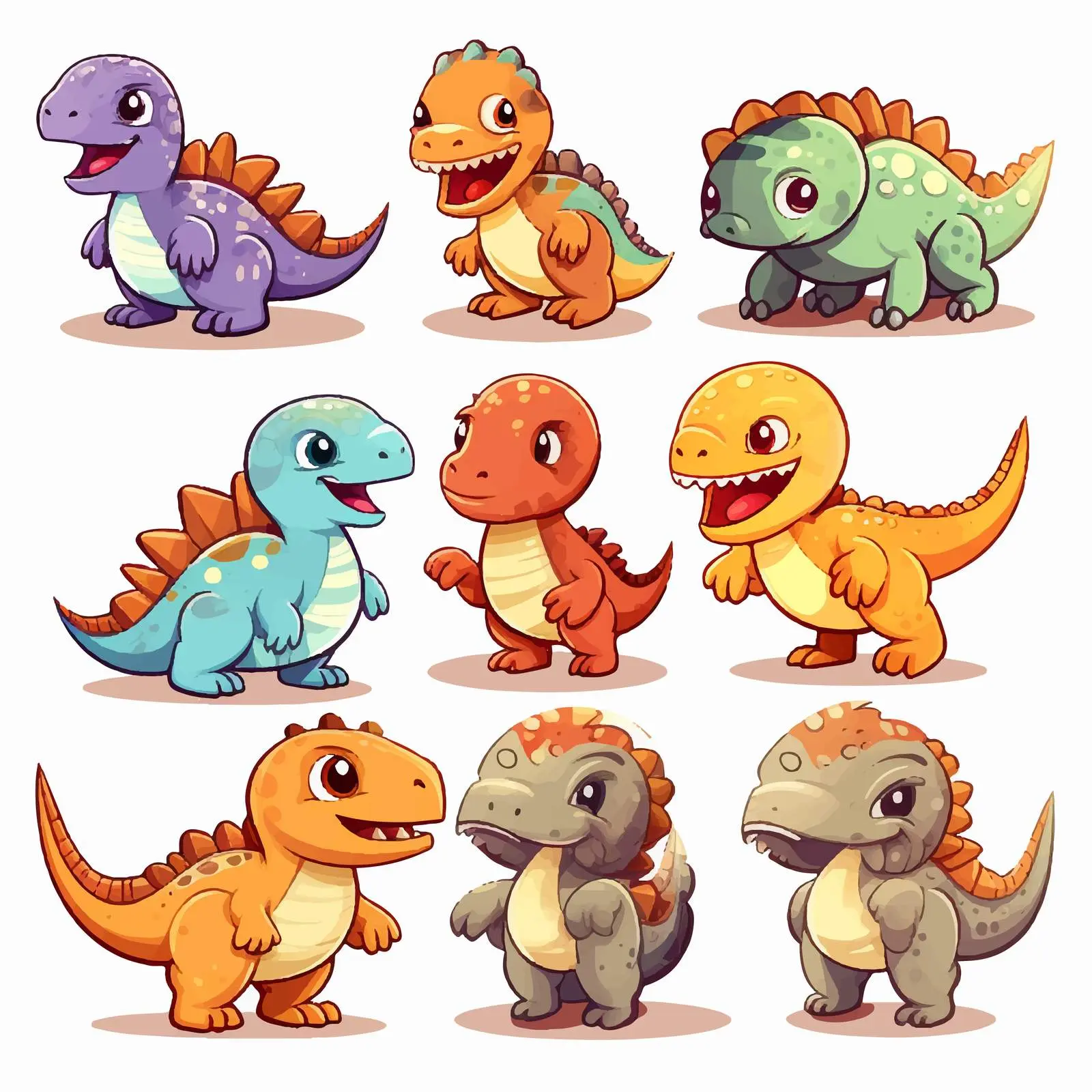 Dinosaurs Sticker Design Illustration Vectors — free download from Dotvec