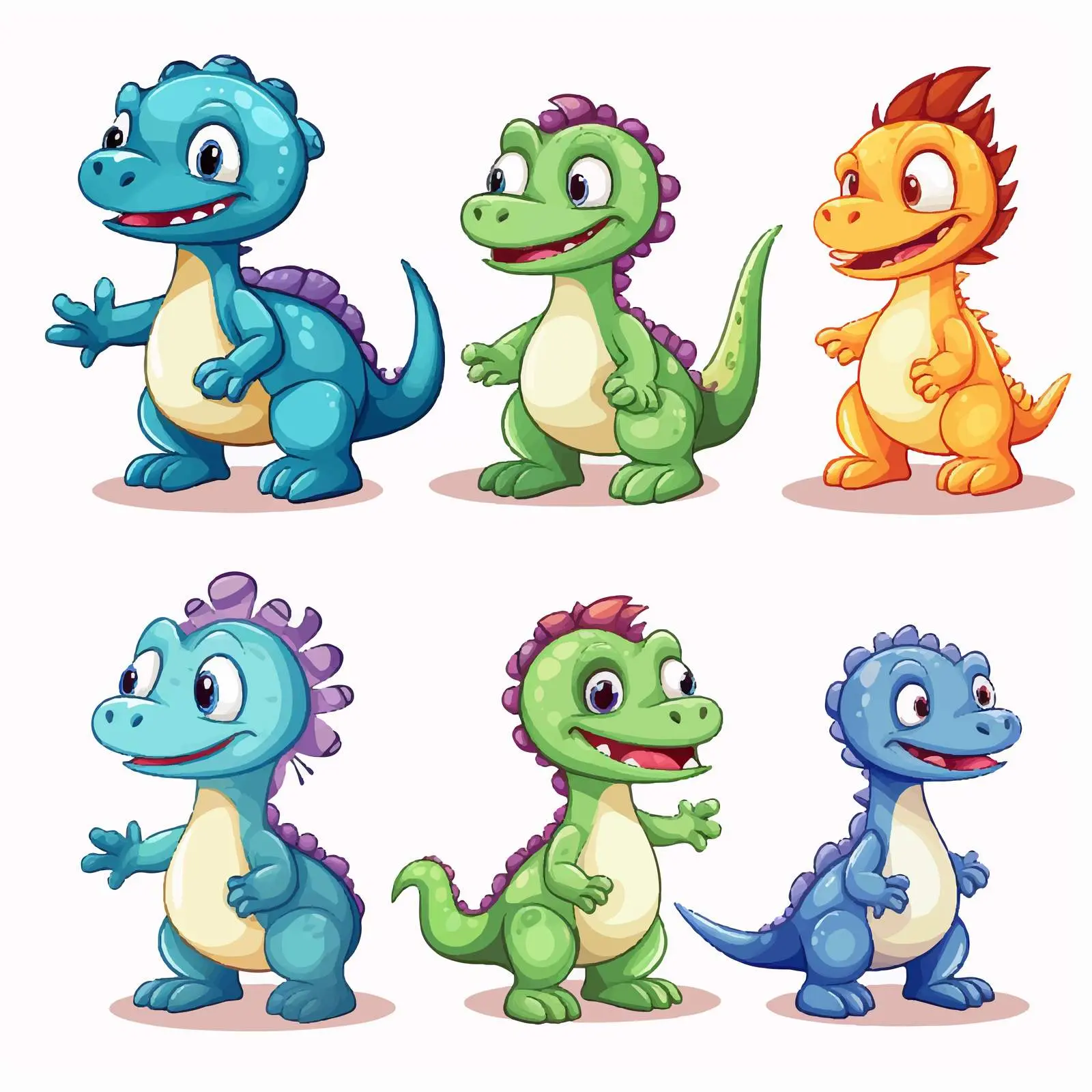 Colorful Dinosaur Sticker Design Illustration — free download from Dotvec