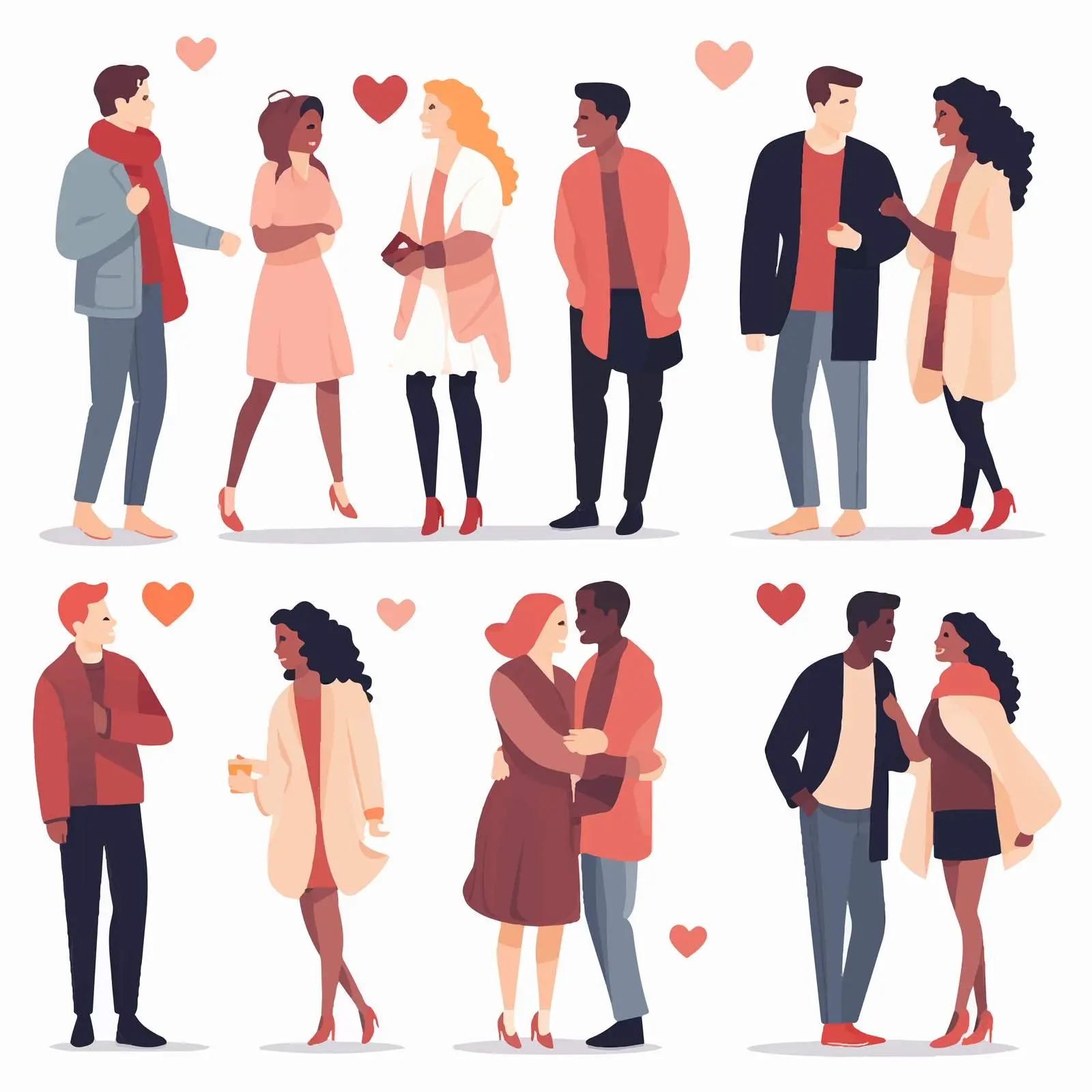Romantic Love Couples Vector Set – free couples in love image from Dotvec