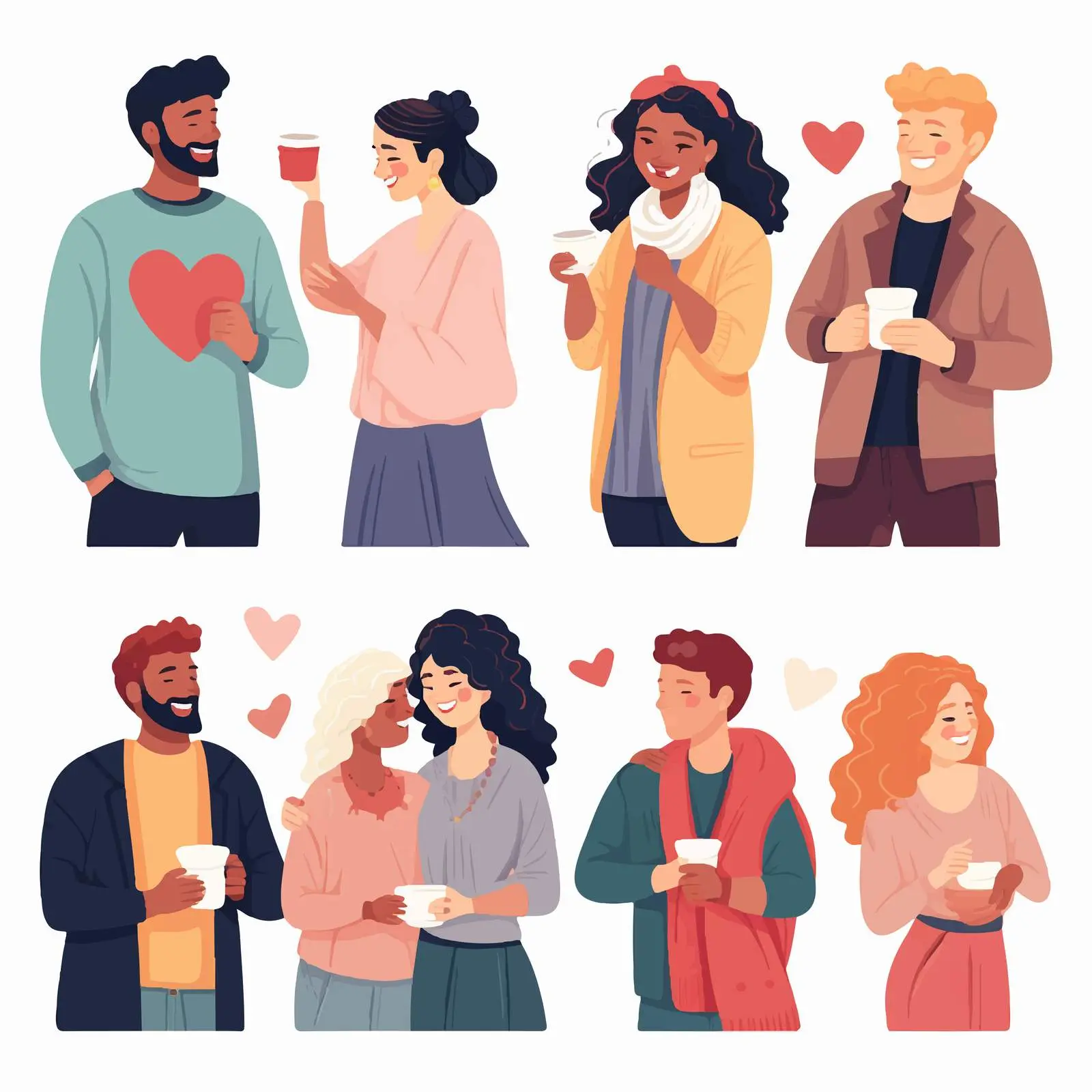 Diverse Love Couples in Romantic Relationships — free download from Dotvec