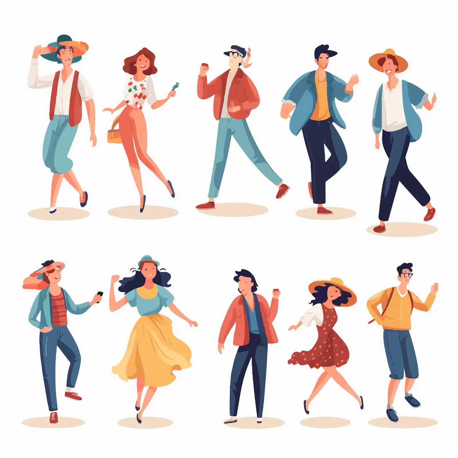 Happy Casual Modern People Set — free download from Dotvec