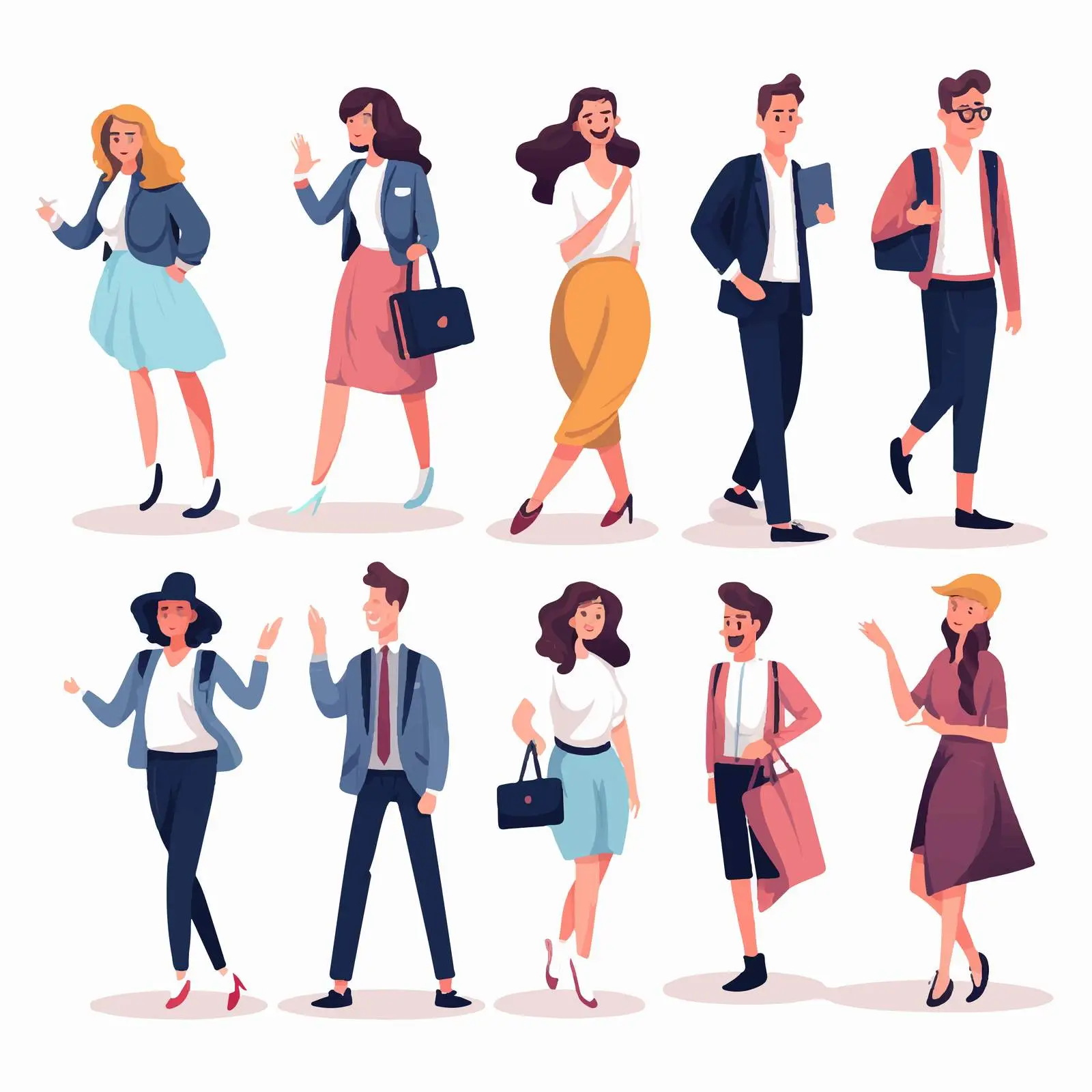 Diverse Happy Casual People Set — free download from Dotvec