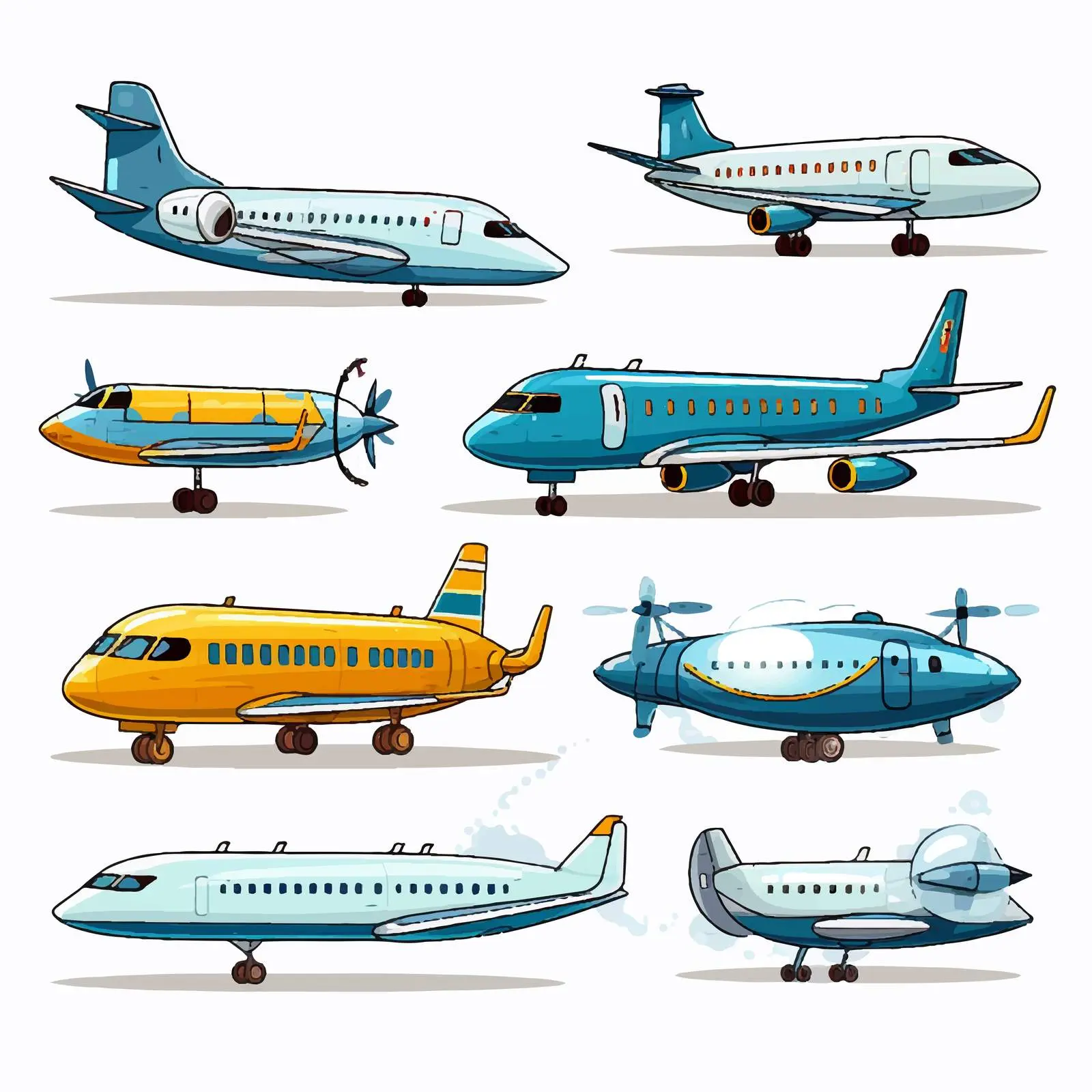 Modes of Air Transportation Vector Illustration – free public transport image from Dotvec