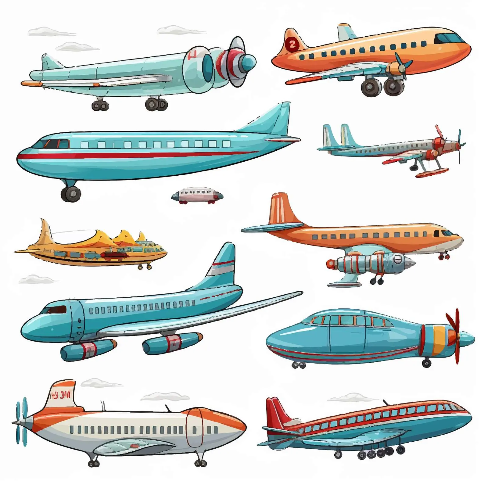 Diverse Air Transportation Modes Illustration – free travel icon image from Dotvec