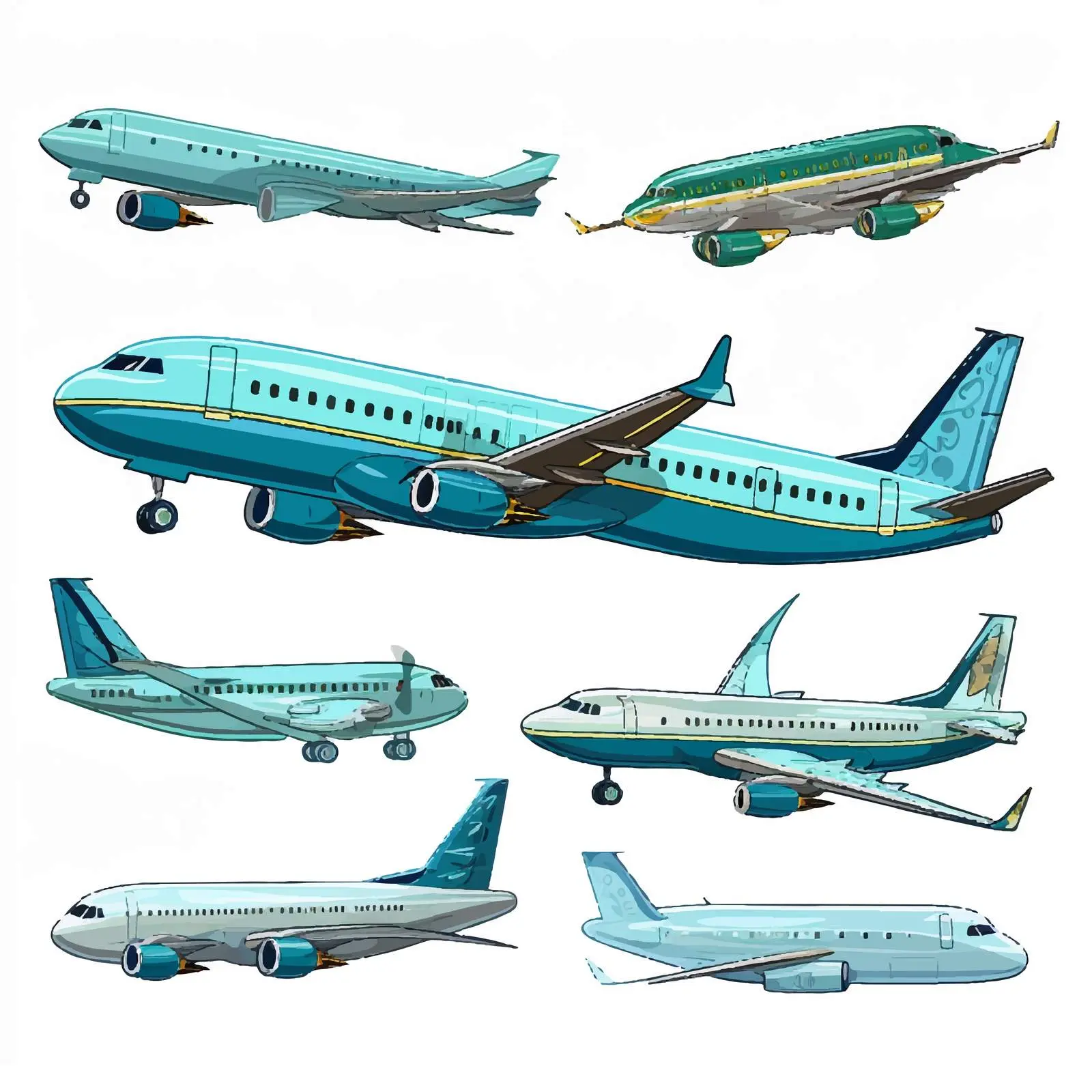 Different Modes of Air Transportation Vector Illustration – free transportation design image from Dotvec
