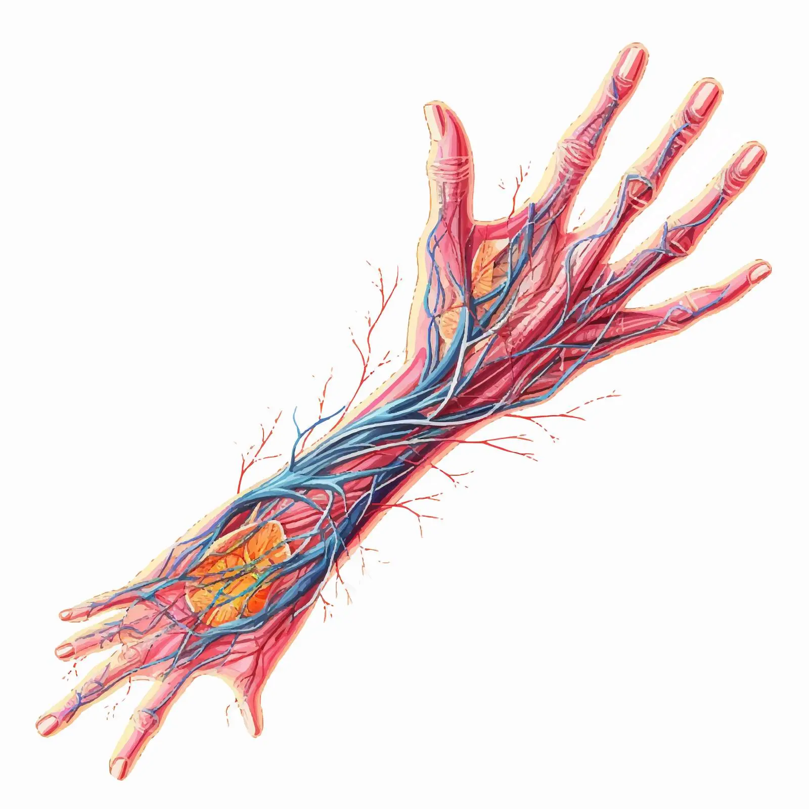 Human Arm Nerve System Illustration Vector — free download from Dotvec
