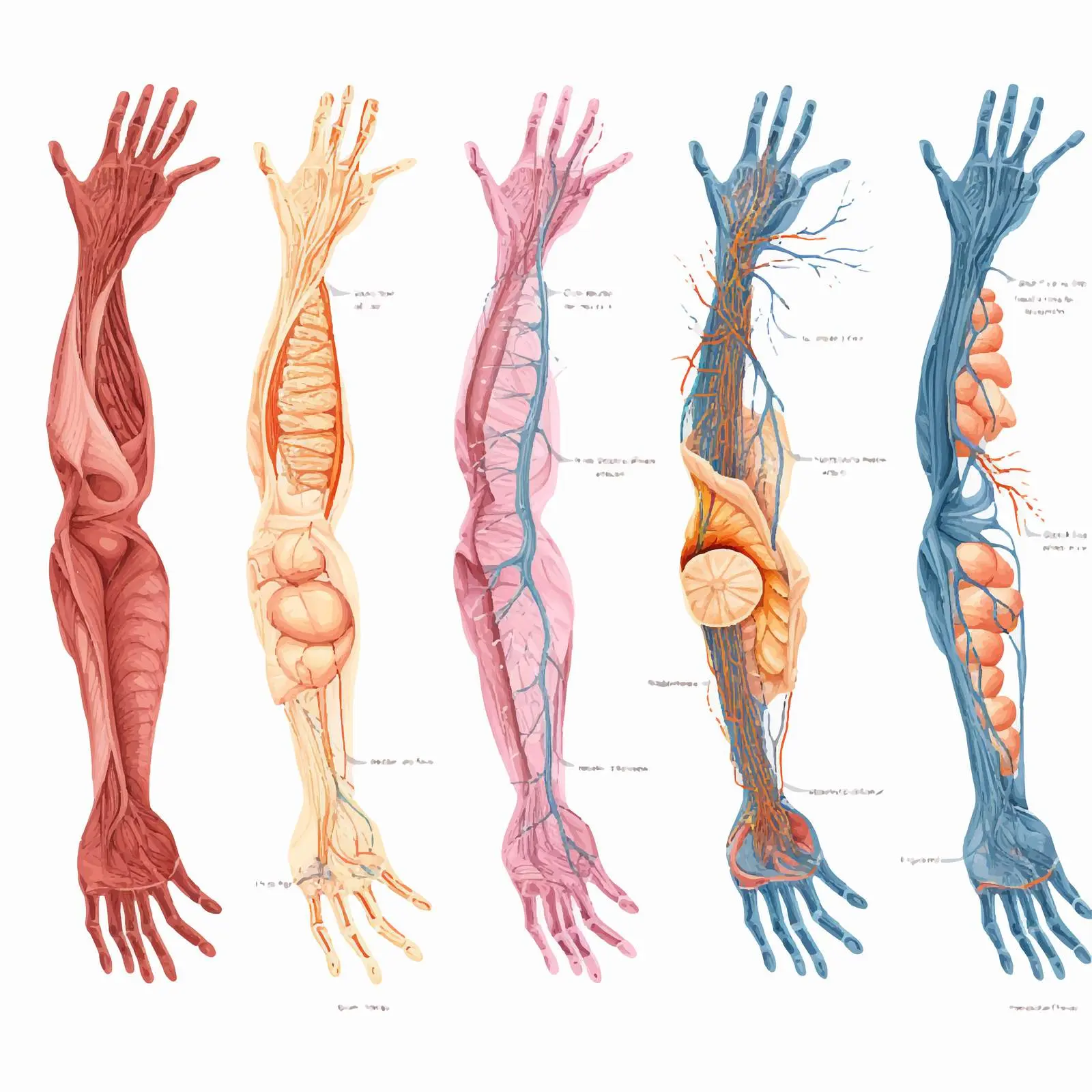 Human Arm Nerve System Illustration Vector — free download from Dotvec