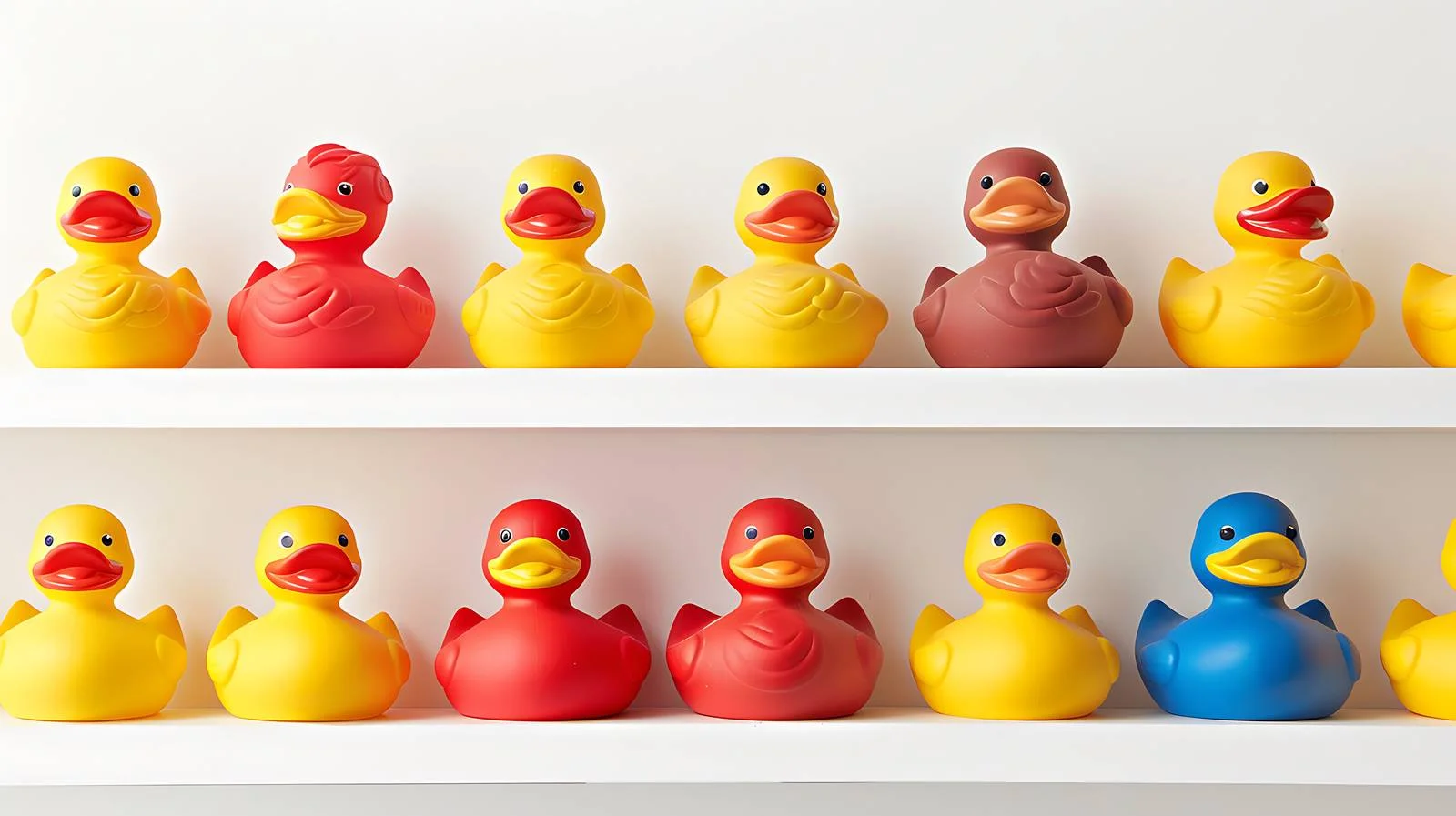 Colorful Rubber Ducks Displayed on Store Shelf — free download from Dotvec