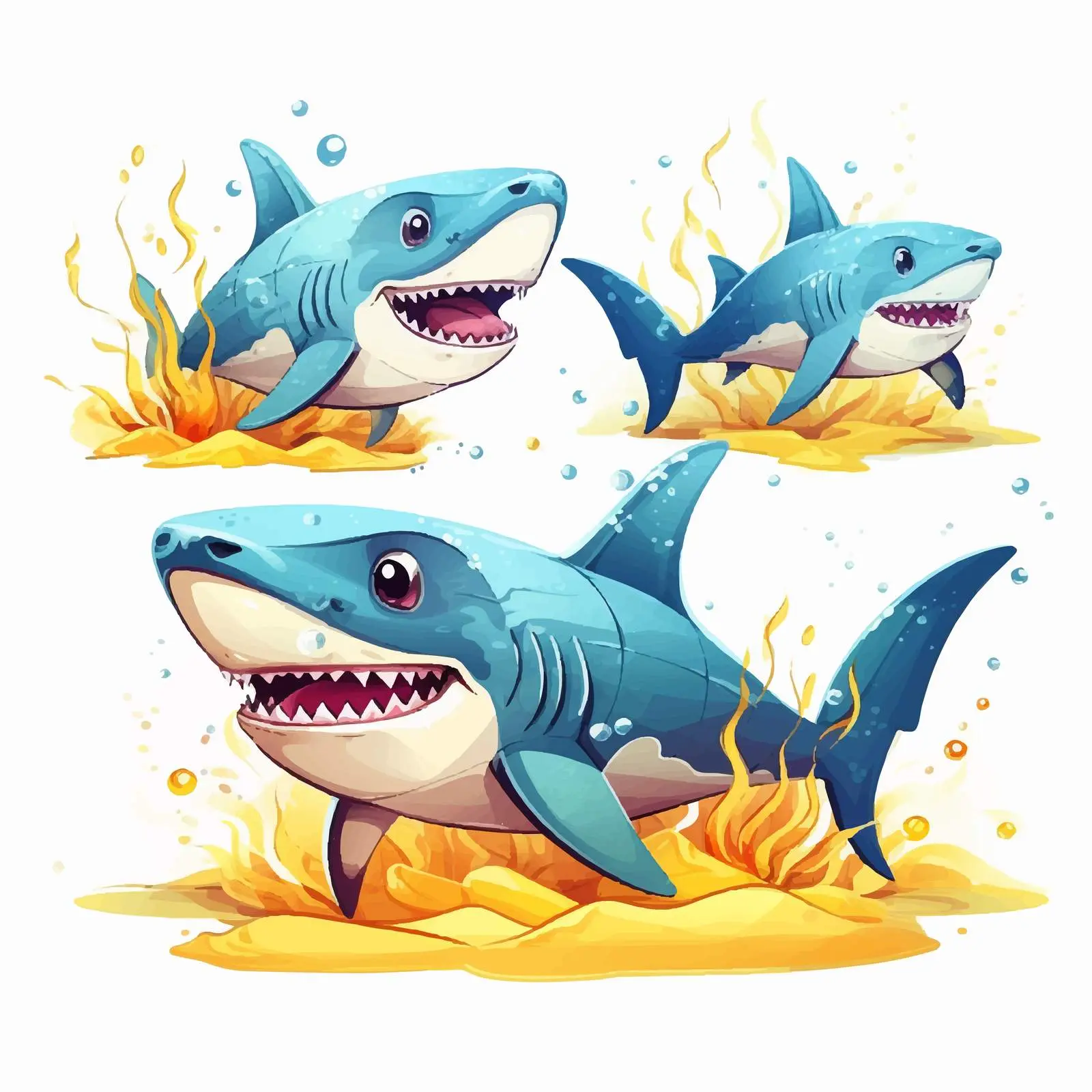Shark Illustrations for Summer Beach Decor — free download from Dotvec