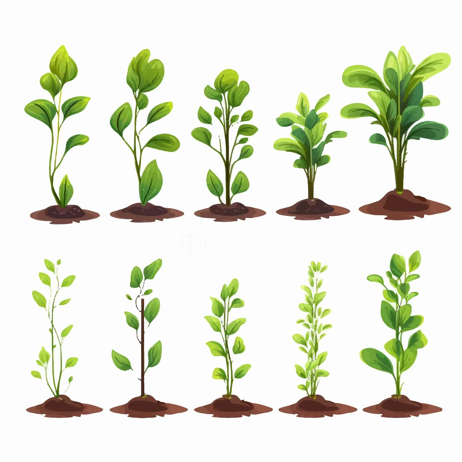Stages of Plant Growth Vector Illustration — free download from Dotvec
