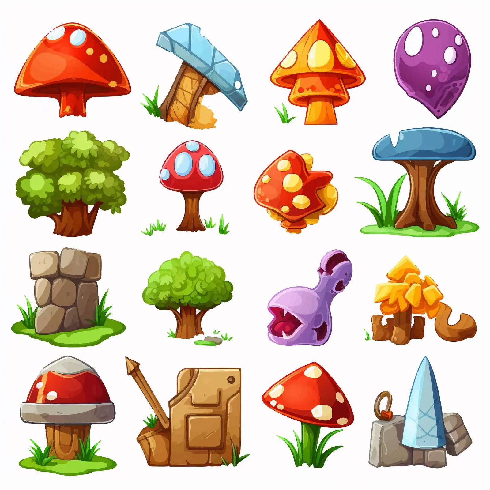 Game Element Symbols and Icons Vector Collection – free game visual image from Dotvec