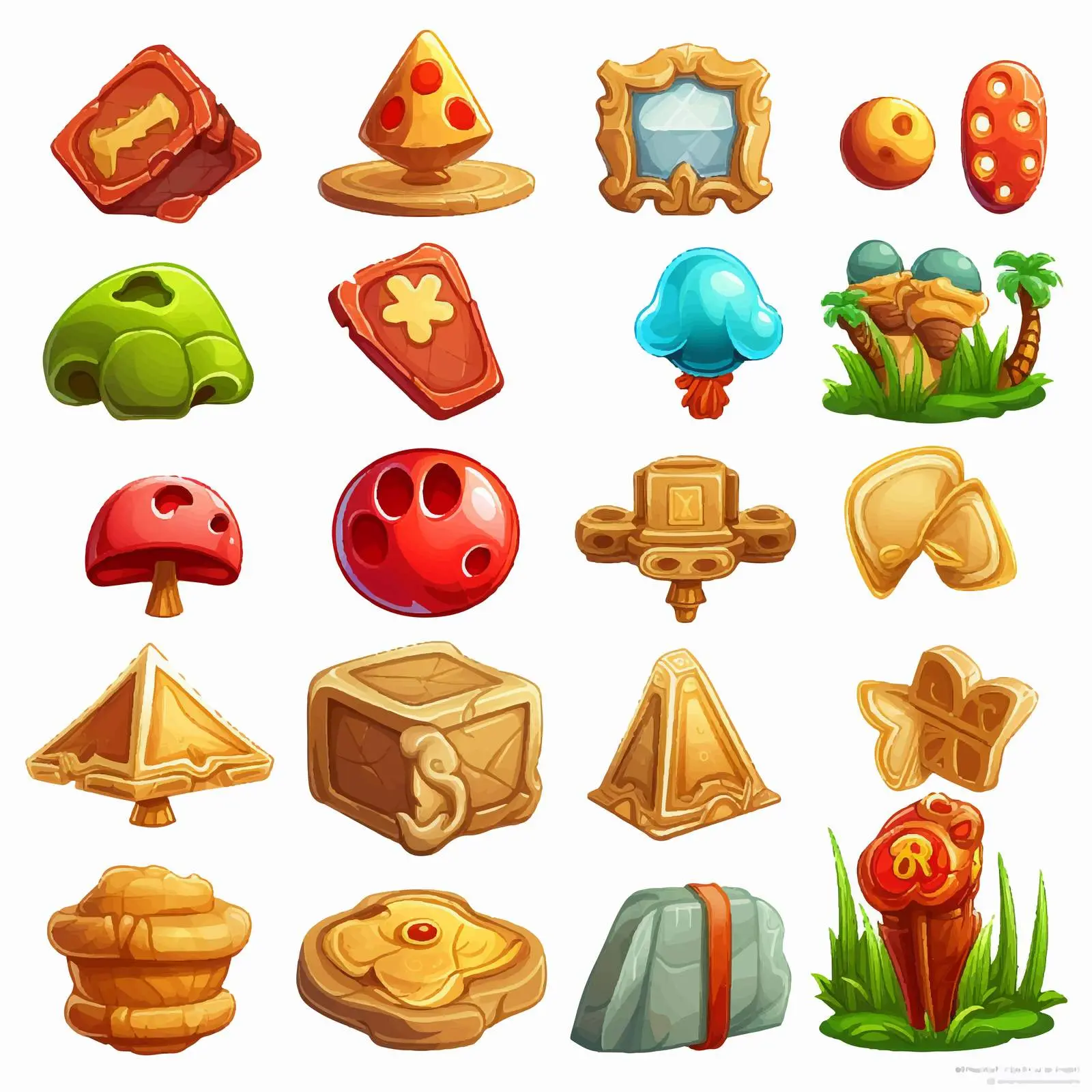 Game Elements Symbols and Icons Vector Design – free graphics for games image from Dotvec
