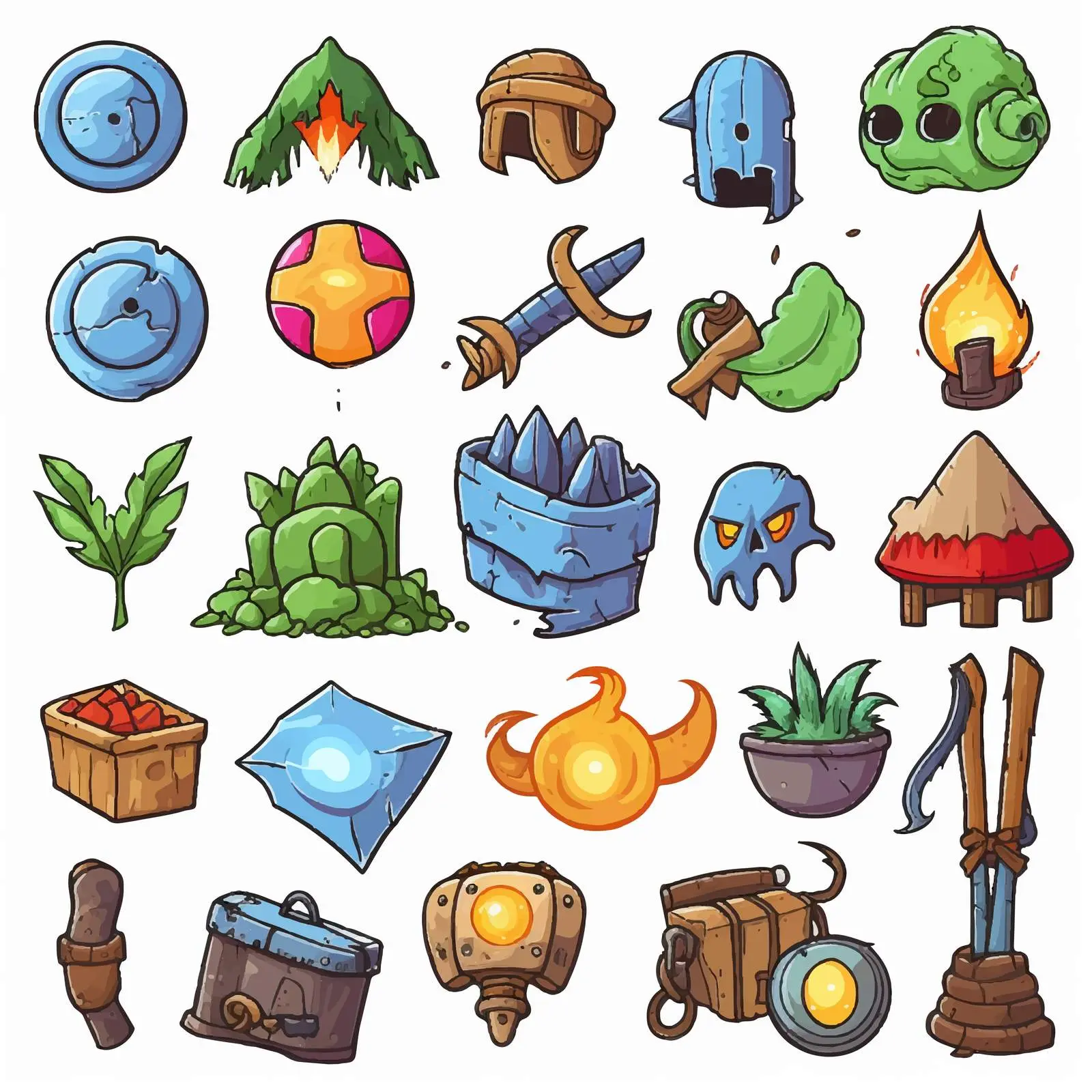 Game Element Symbols and Icons Vector Collection – free ui element image from Dotvec