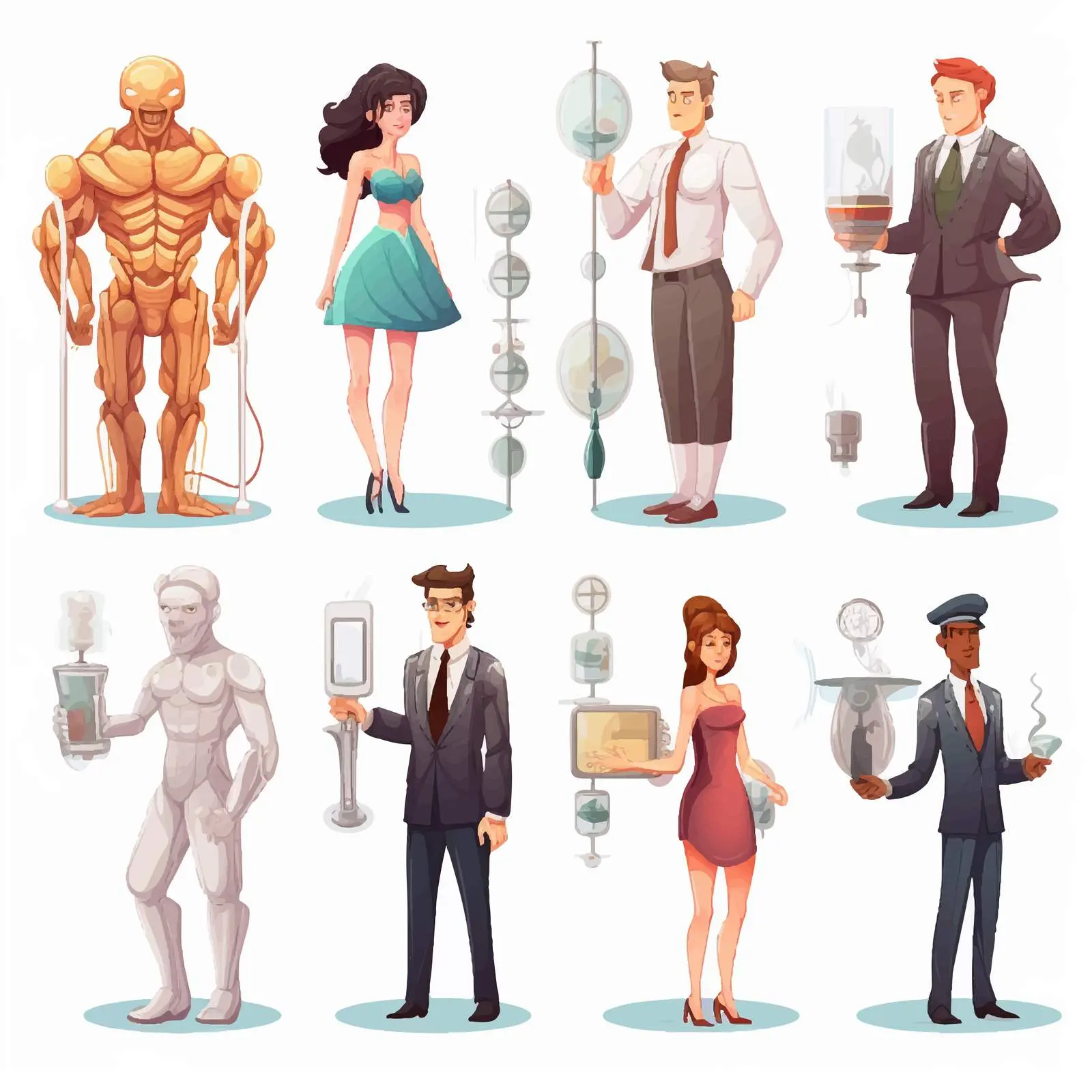 Human Body Systems Cartoon Vector Illustration — free download from Dotvec