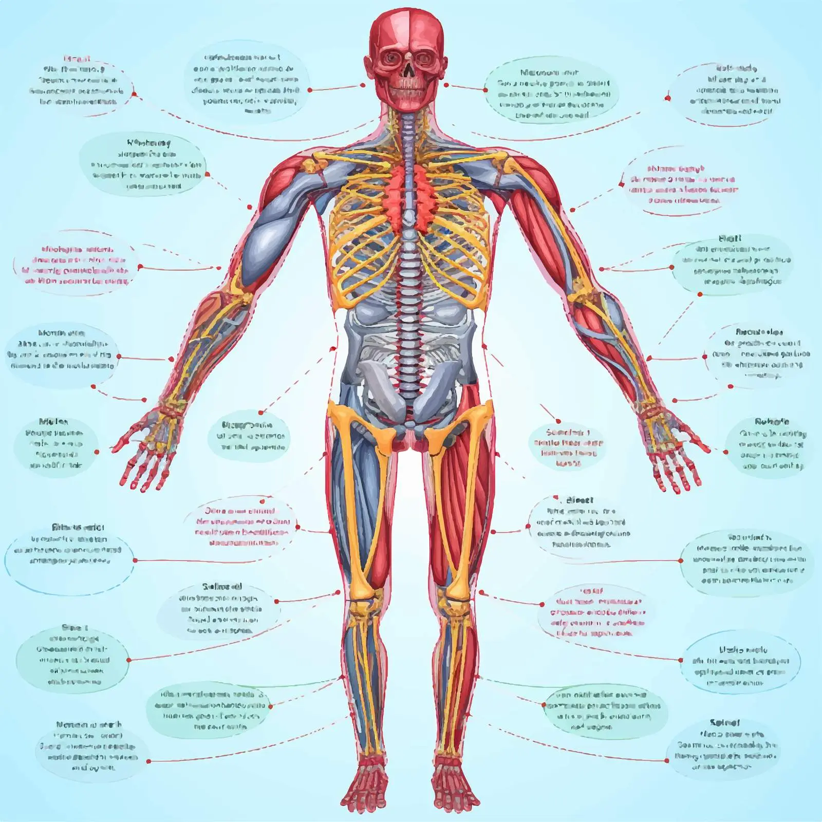 Human Body Systems Diagram Illustration — free download from Dotvec