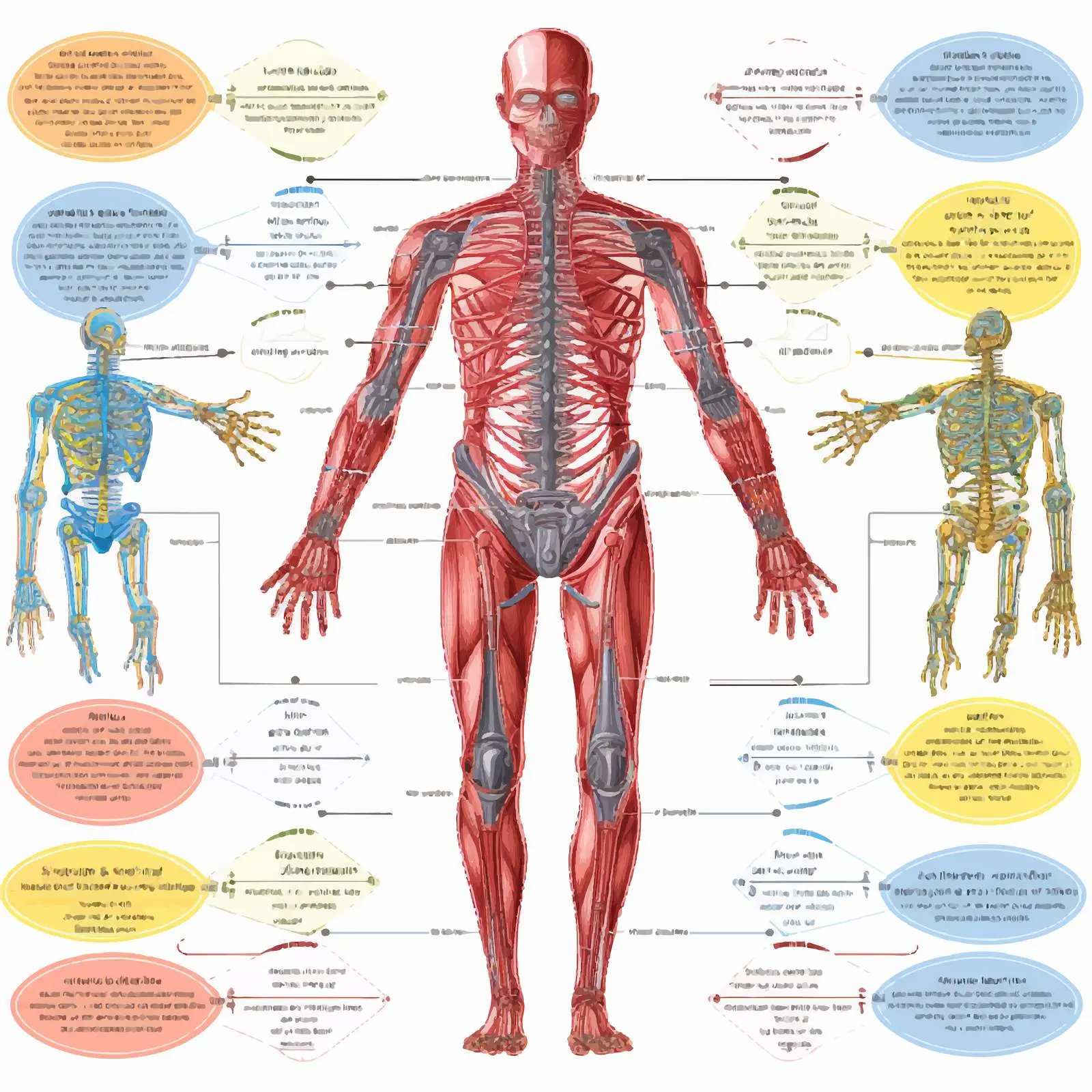 Human Body Systems Diagram Vector Illustration — free download from Dotvec