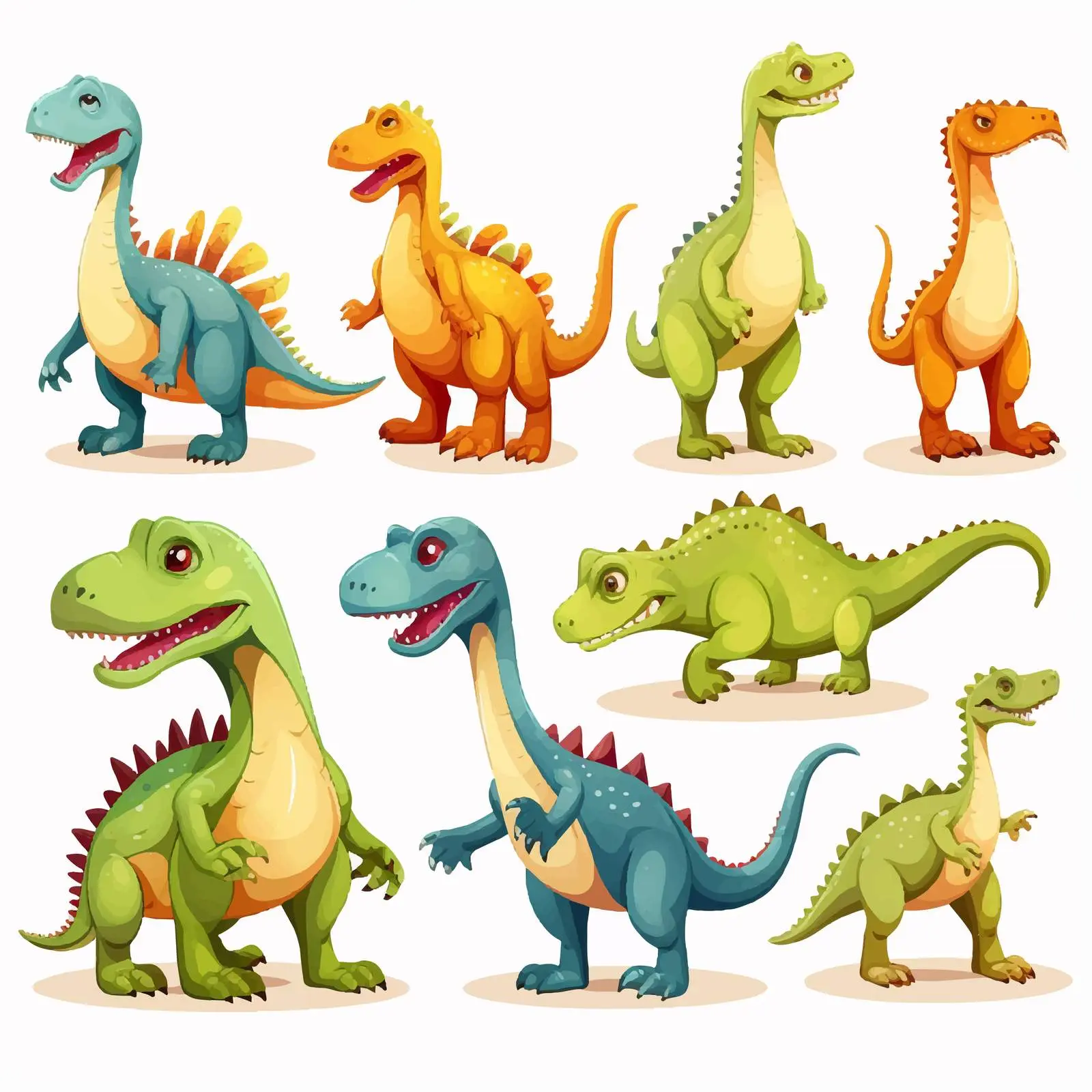 Variety of Dinosaurs in Group Illustration – free backyard image from Dotvec
