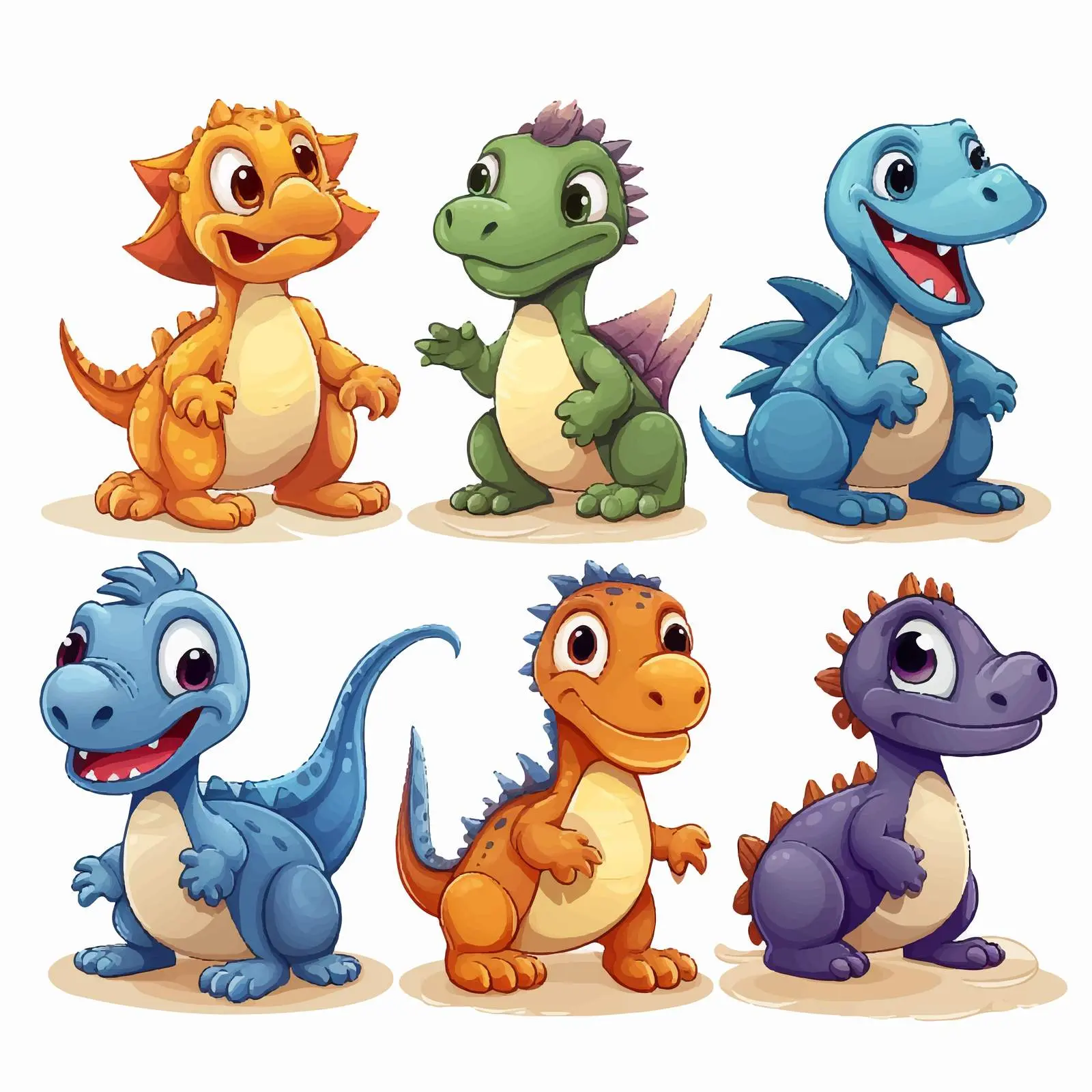Different Types of Dinosaurs Group Illustration – free jurassic image from Dotvec