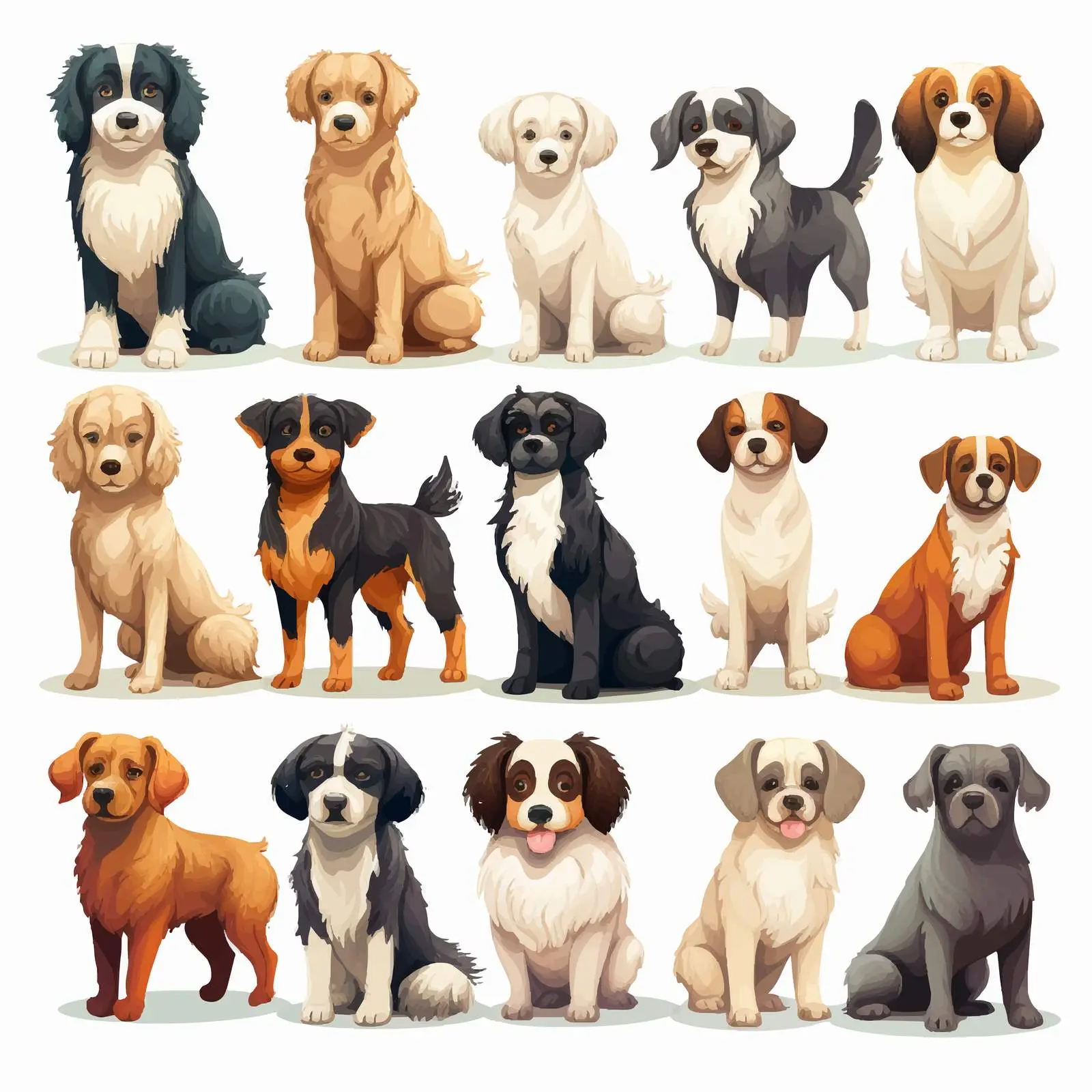 Small and Big Dog Cartoon Vector Illustration — free download from Dotvec