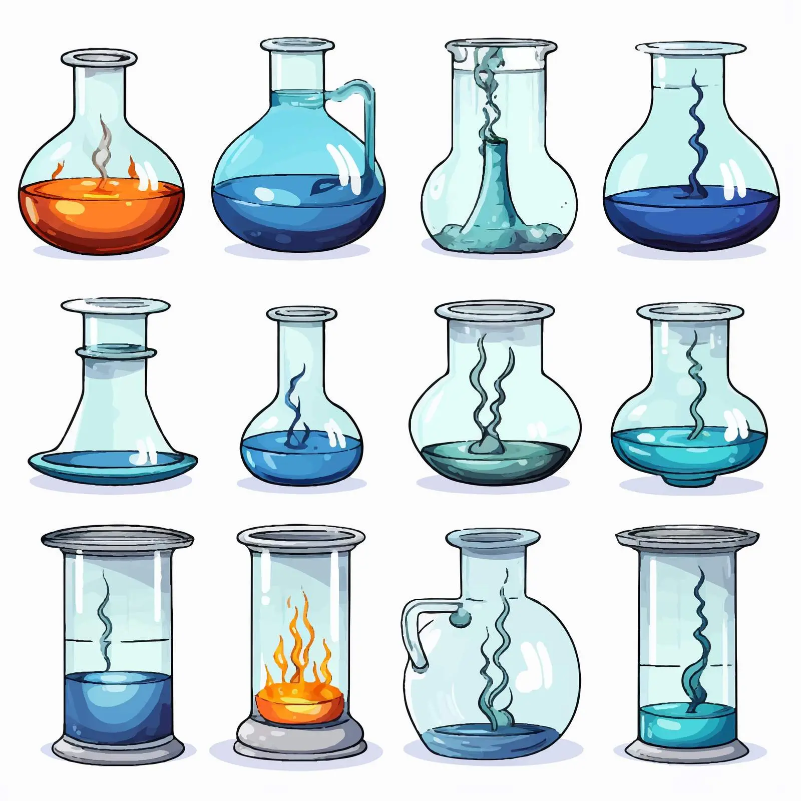 Beakers and Burners Illustration for Science – free beak image from Dotvec