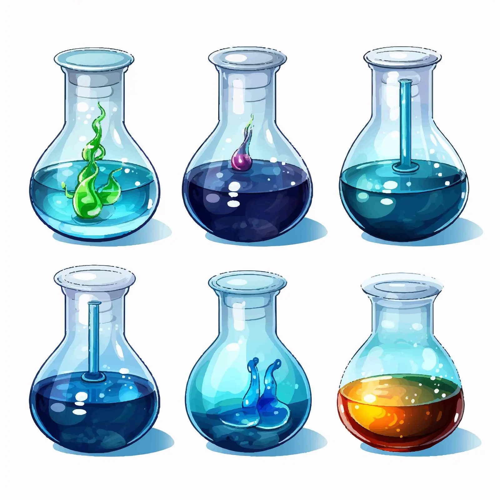 Types of Beakers and Burners Illustration – free beak image from Dotvec