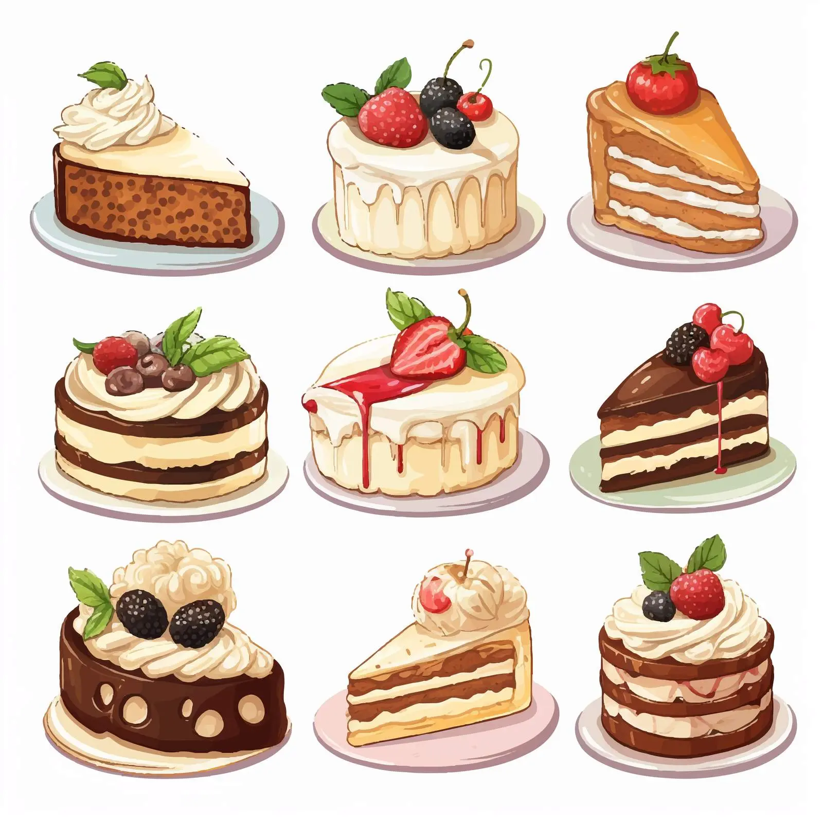 Variety of Dessert Illustrations in Vectors — free download from Dotvec