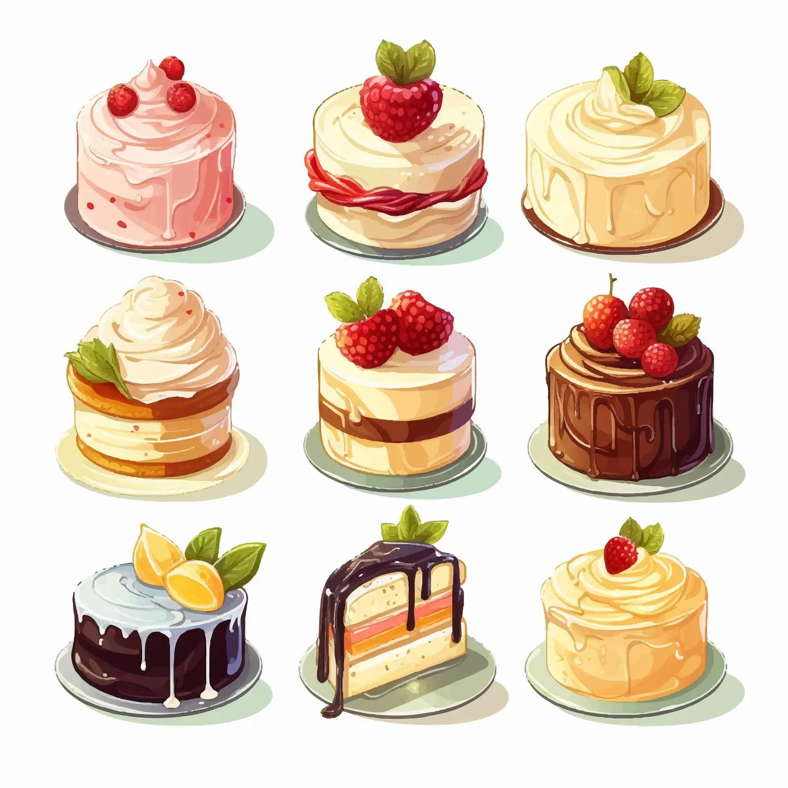 Variety of Delicious Desserts Illustration — free download from Dotvec