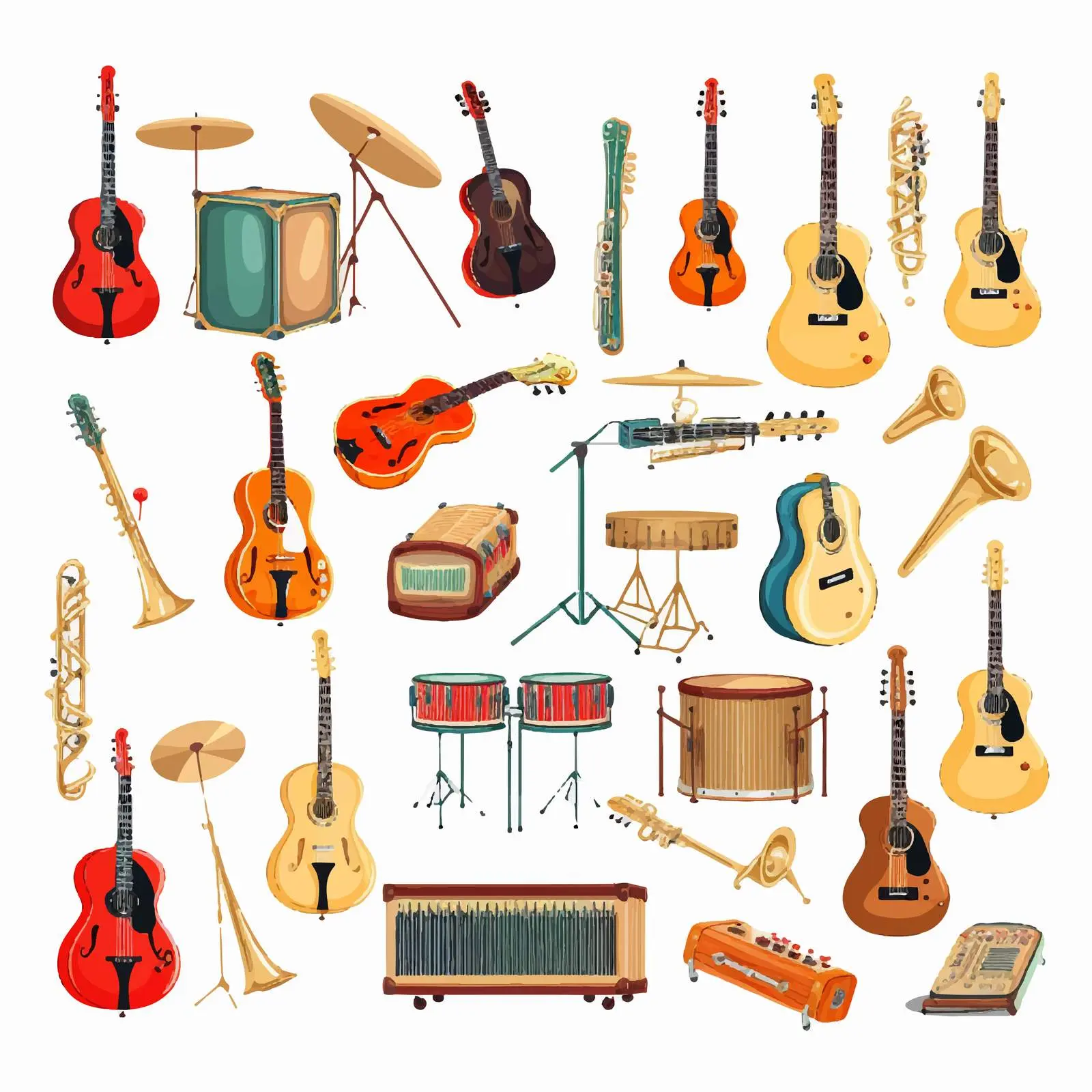 Variety of Musical Instruments Illustrations – free flute image from Dotvec