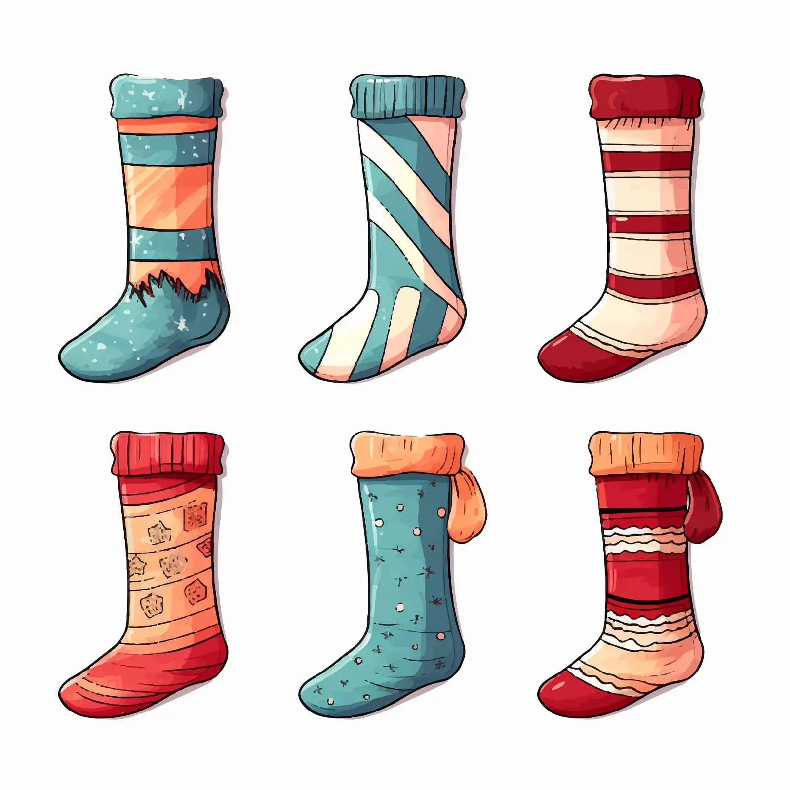 Warm Winter Christmas Socks Vector Illustration – free holiday graphics image from Dotvec