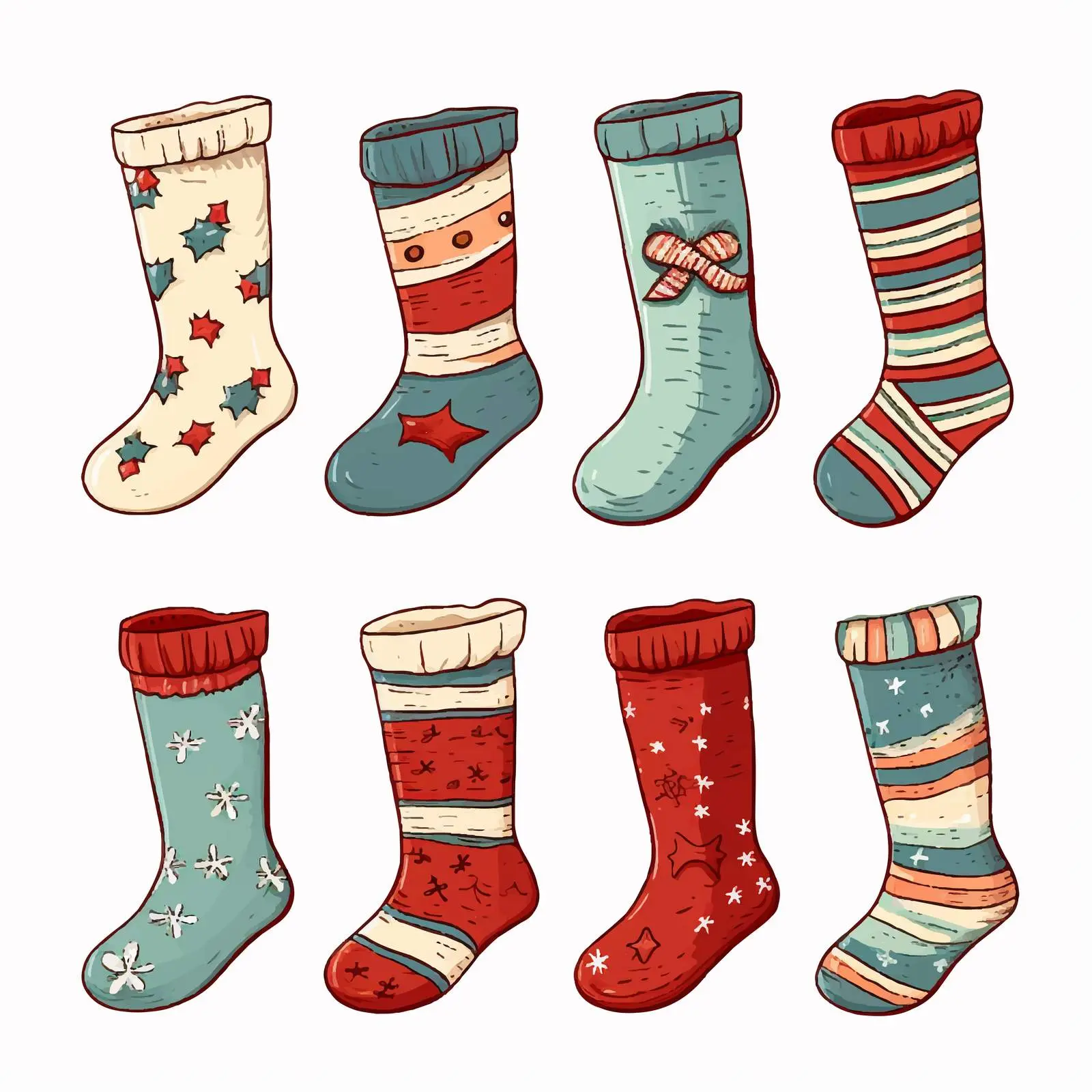 Winter Christmas Socks Vector Illustration — free download from Dotvec