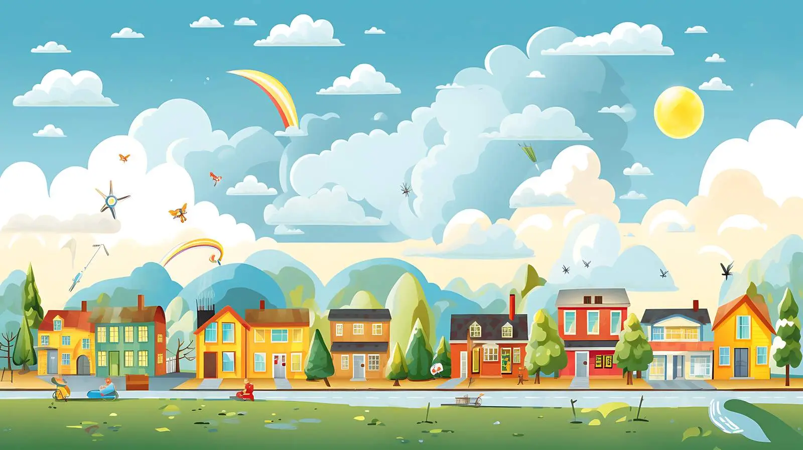 Town Weather Illustration — free download from Dotvec