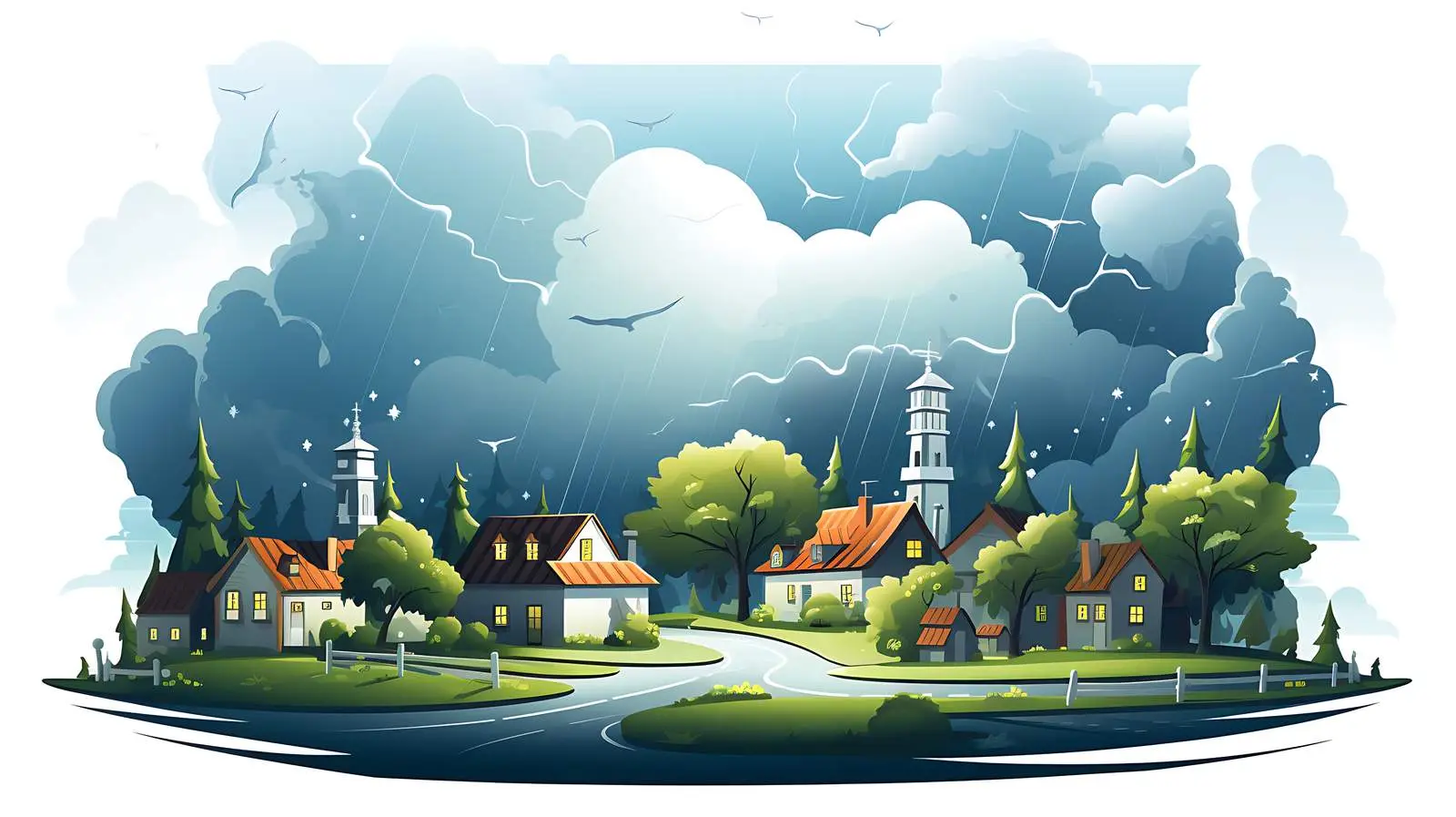 Town Weather Illustration — free download from Dotvec