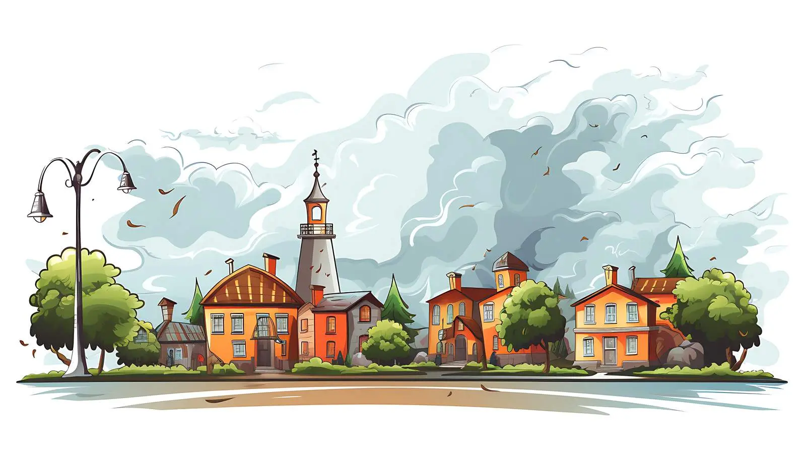 Town Weather Illustration — free download from Dotvec