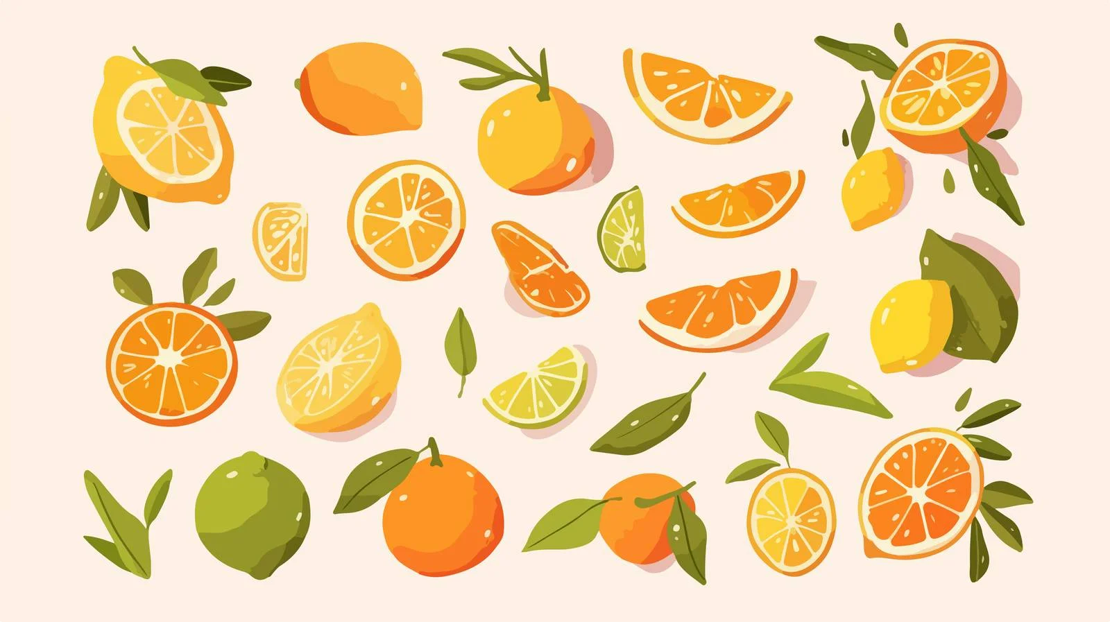 Assorted Citrus Fruits on White Background — free download from Dotvec