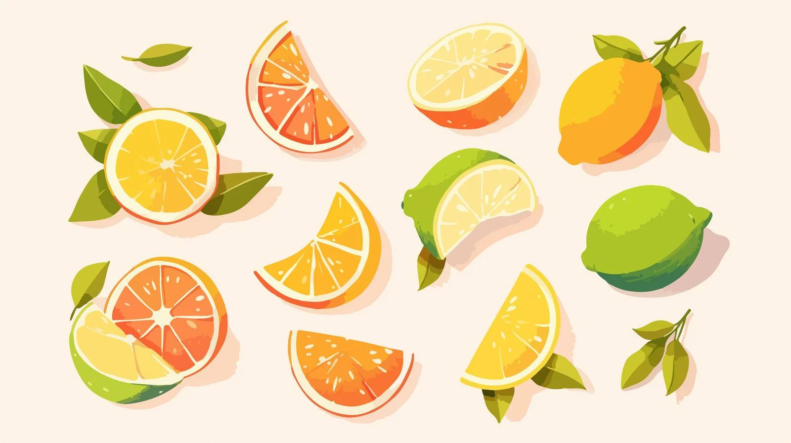 Assorted Citrus Fruits on White Background — free download from Dotvec