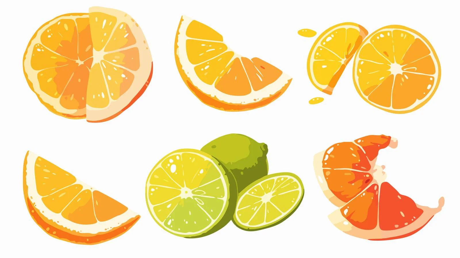 Assorted Citrus Fruits on White Background — free download from Dotvec