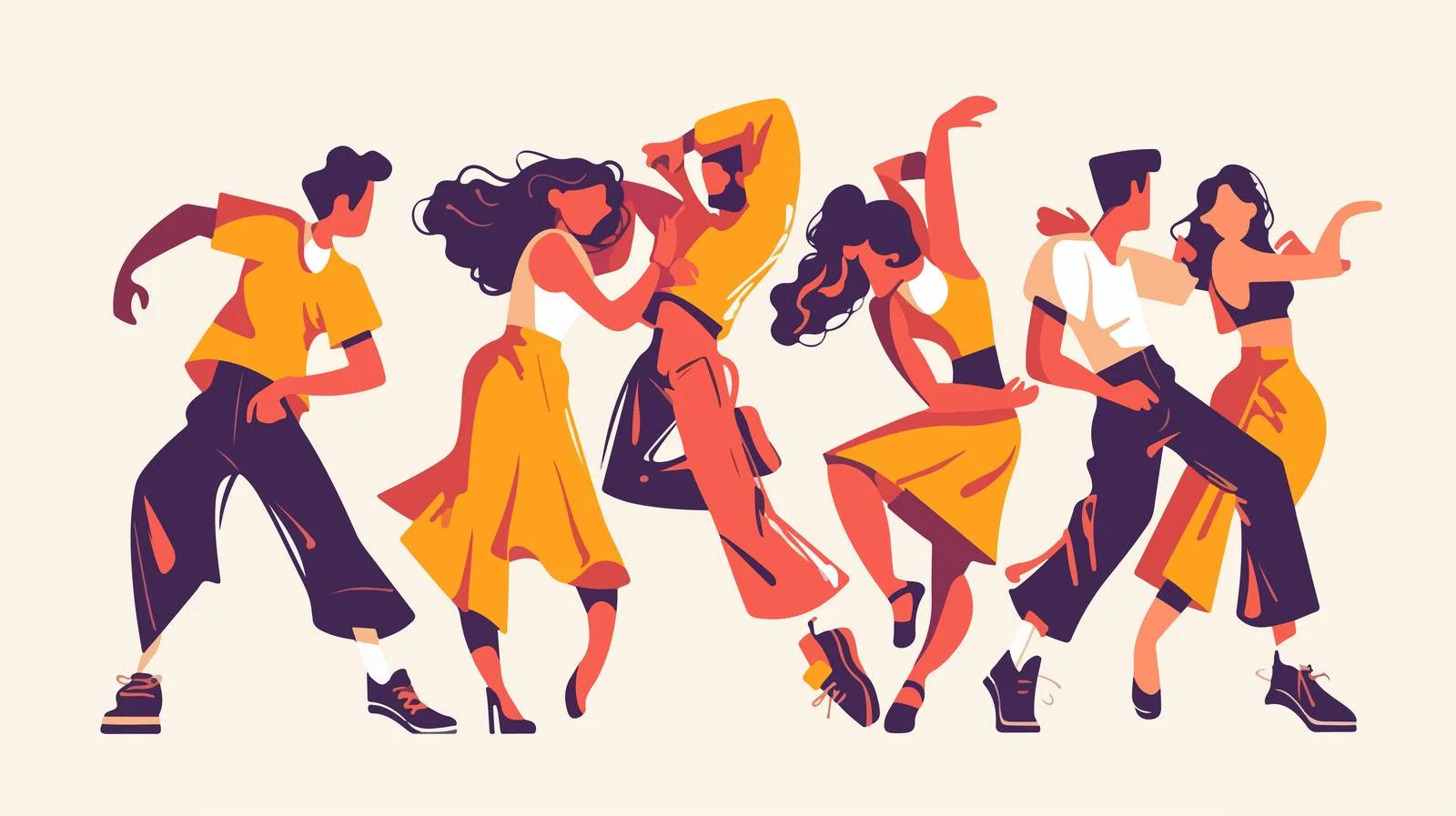 Vibrant Dance School Posters Vector Illustration — free download from Dotvec