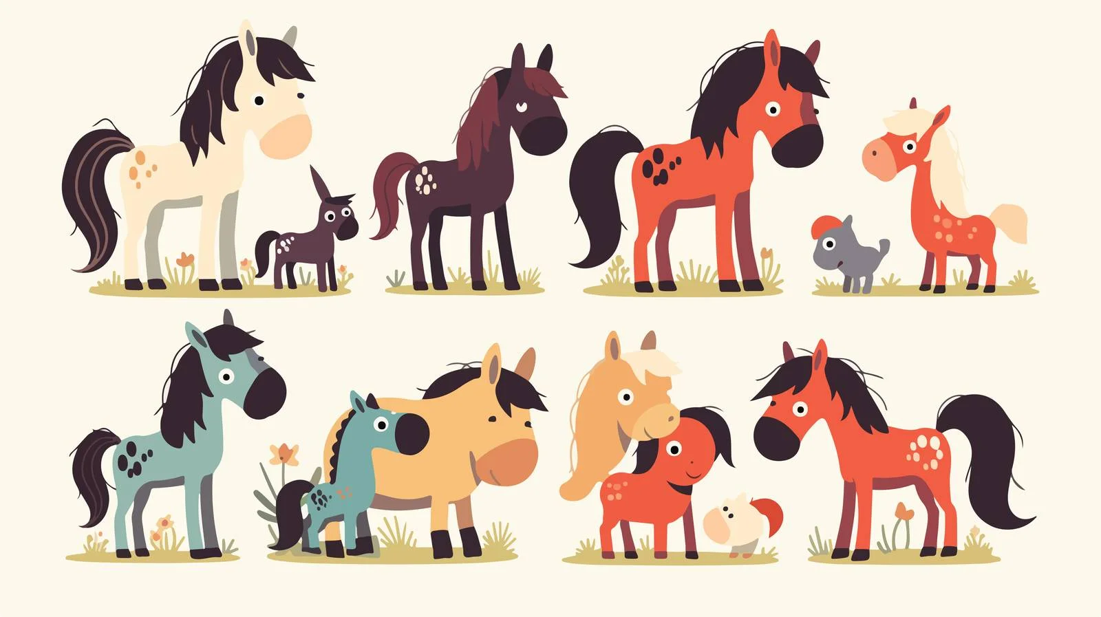 Charming Assorted Miniature Horses Compilation — free download from Dotvec