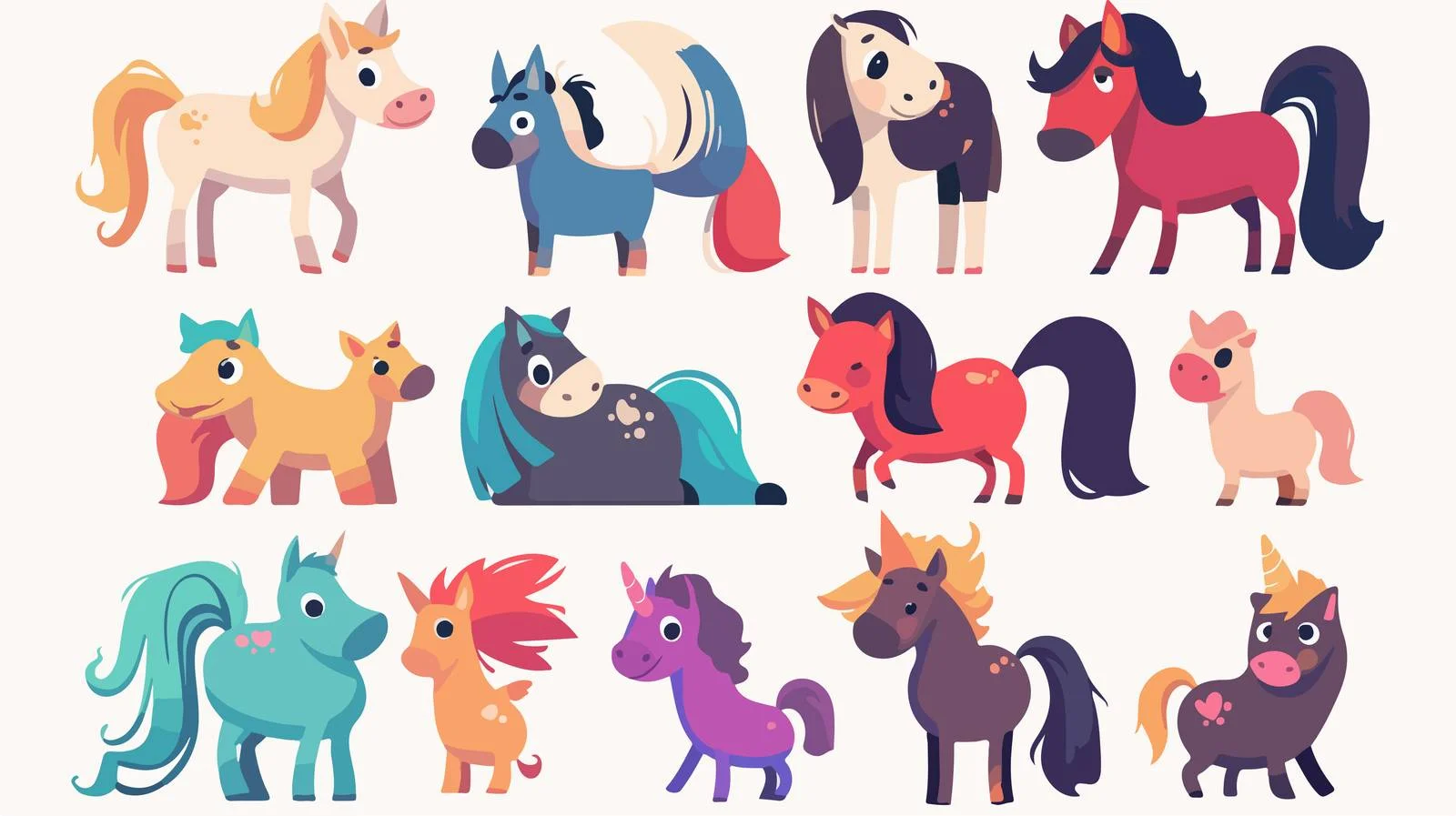 Charming Small Horses Compilation — free download from Dotvec
