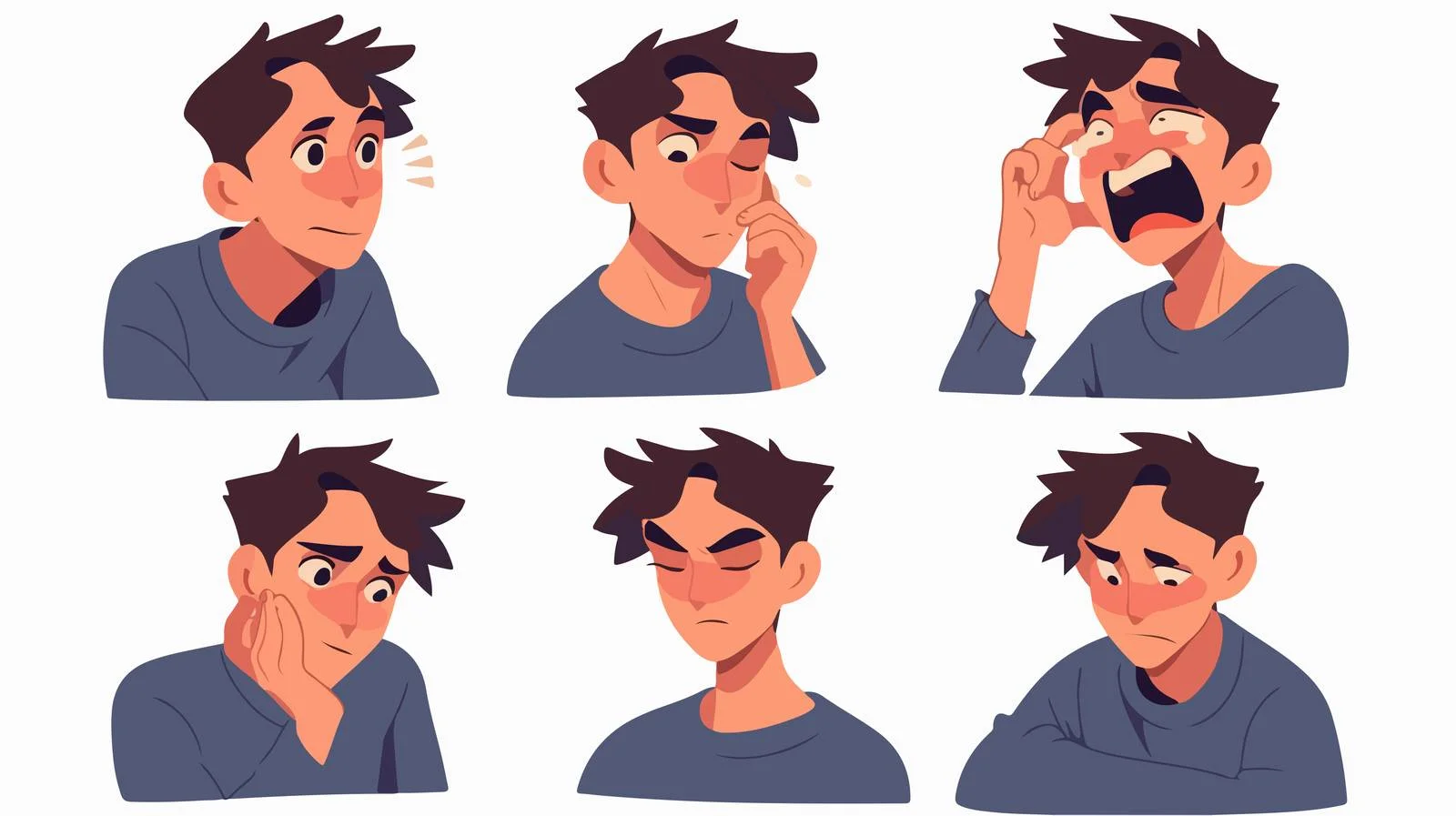 Various Human Emotions Portrayed: Positive Expression — free download from Dotvec