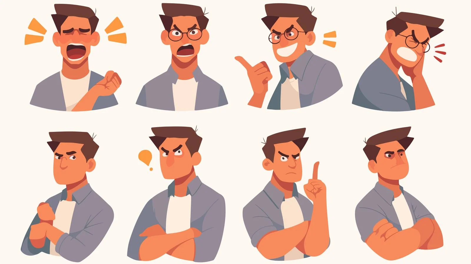 Variety of Human Emotions: Male Showing Positivity — free download from Dotvec