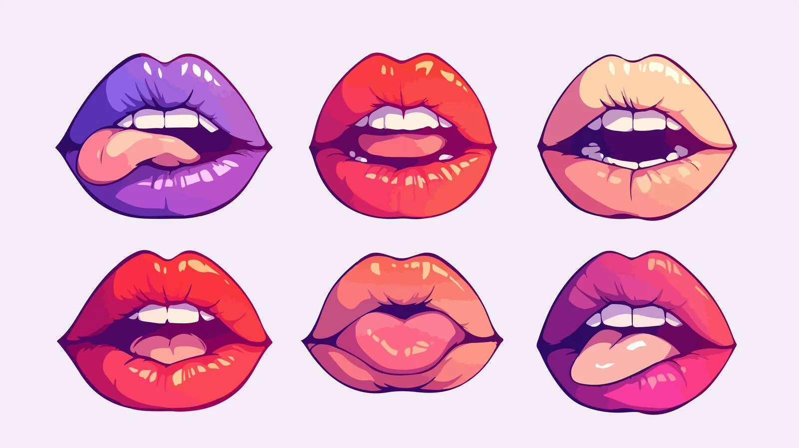 Fashionable Red Lipstick Variety with Patches — free download from Dotvec